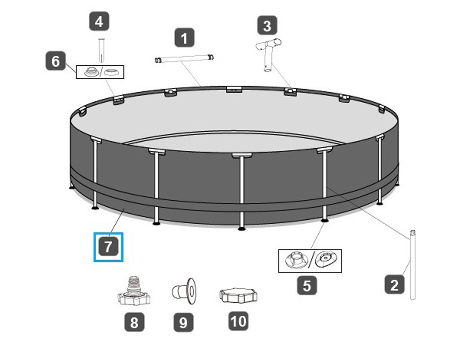 Bestway® Spare Part Pool liner for Steel Pro MAX™ pool 366cm x 100cm