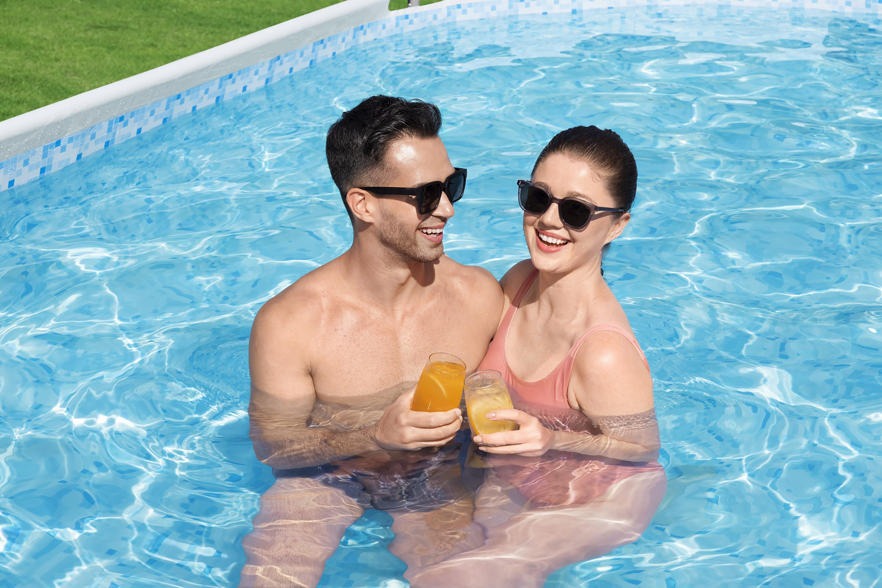 Steel Pro MAX™ Frame Pool Komplett Set mit Filterpumpe 488 x 305 x 107 cm, grau, oval