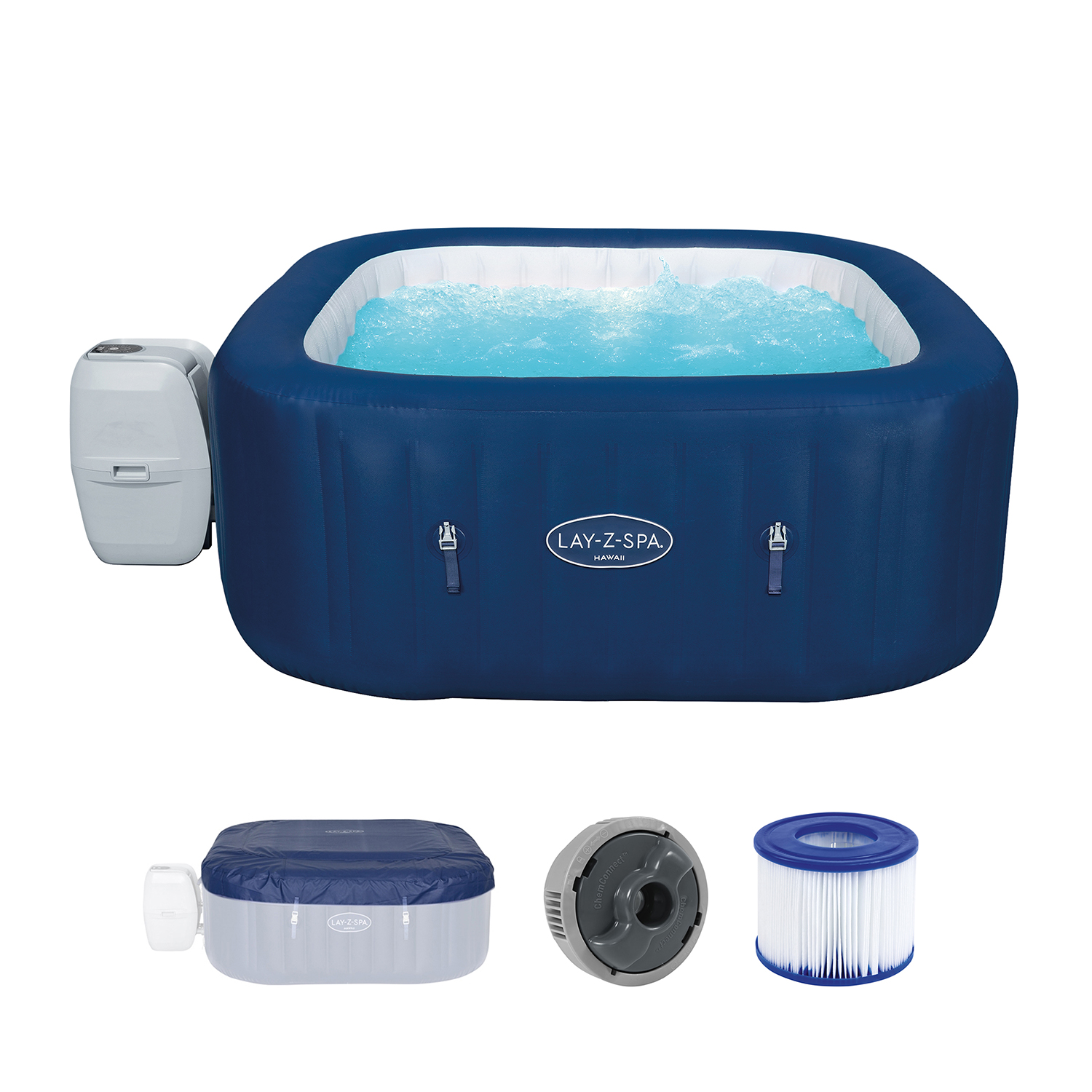 LAY-Z-SPA® Whirlpool Hawaii  AirJet™ 180 x 180 x 71 cm, eckig
