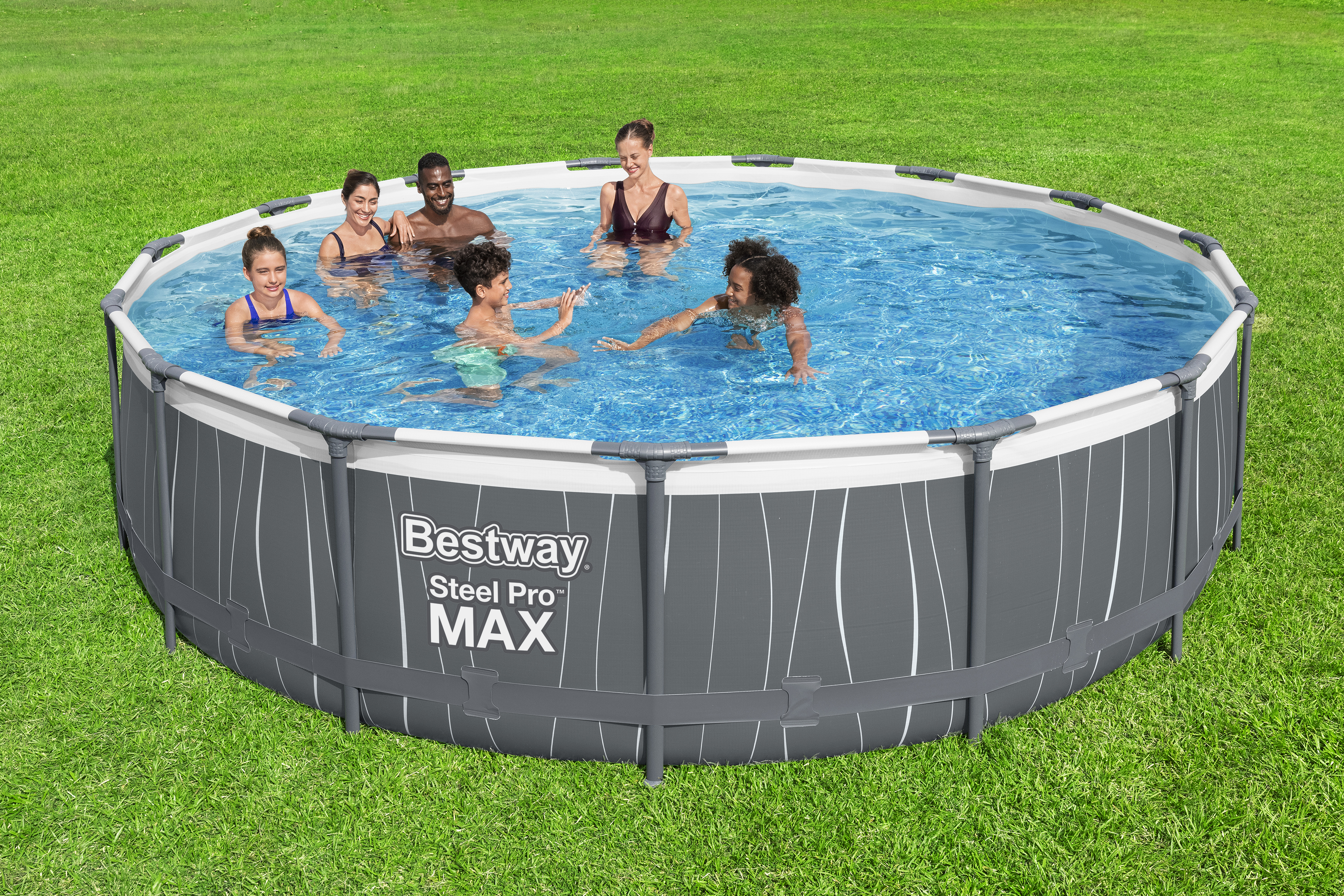 Steel Pro MAX™ Solo Pool ohne Zubehör Ø 457 x 107 cm, LED-Design, rund