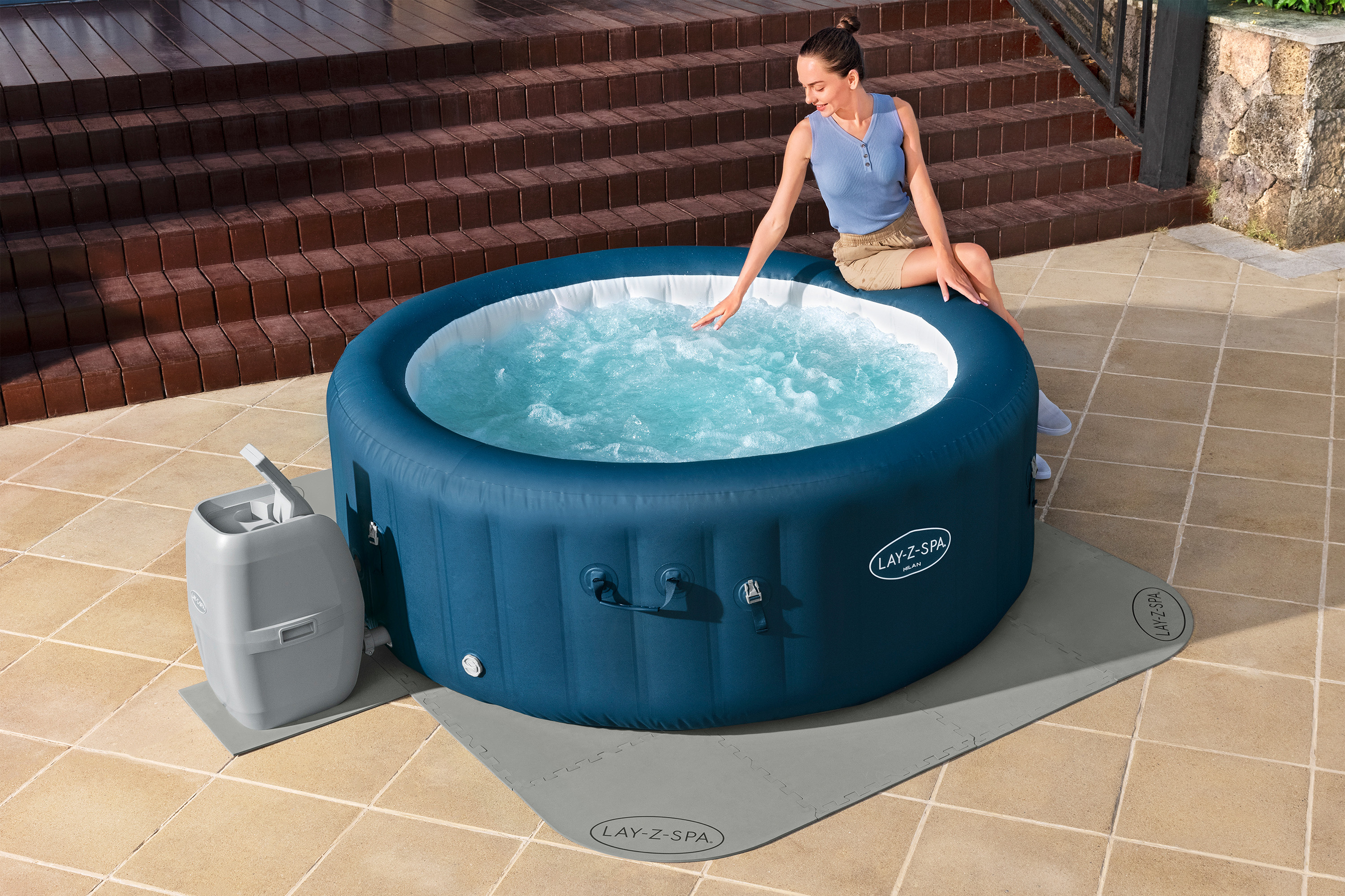 LAY-Z-SPA® Xtras Bodenschutzmatten Set 196 x 196 cm