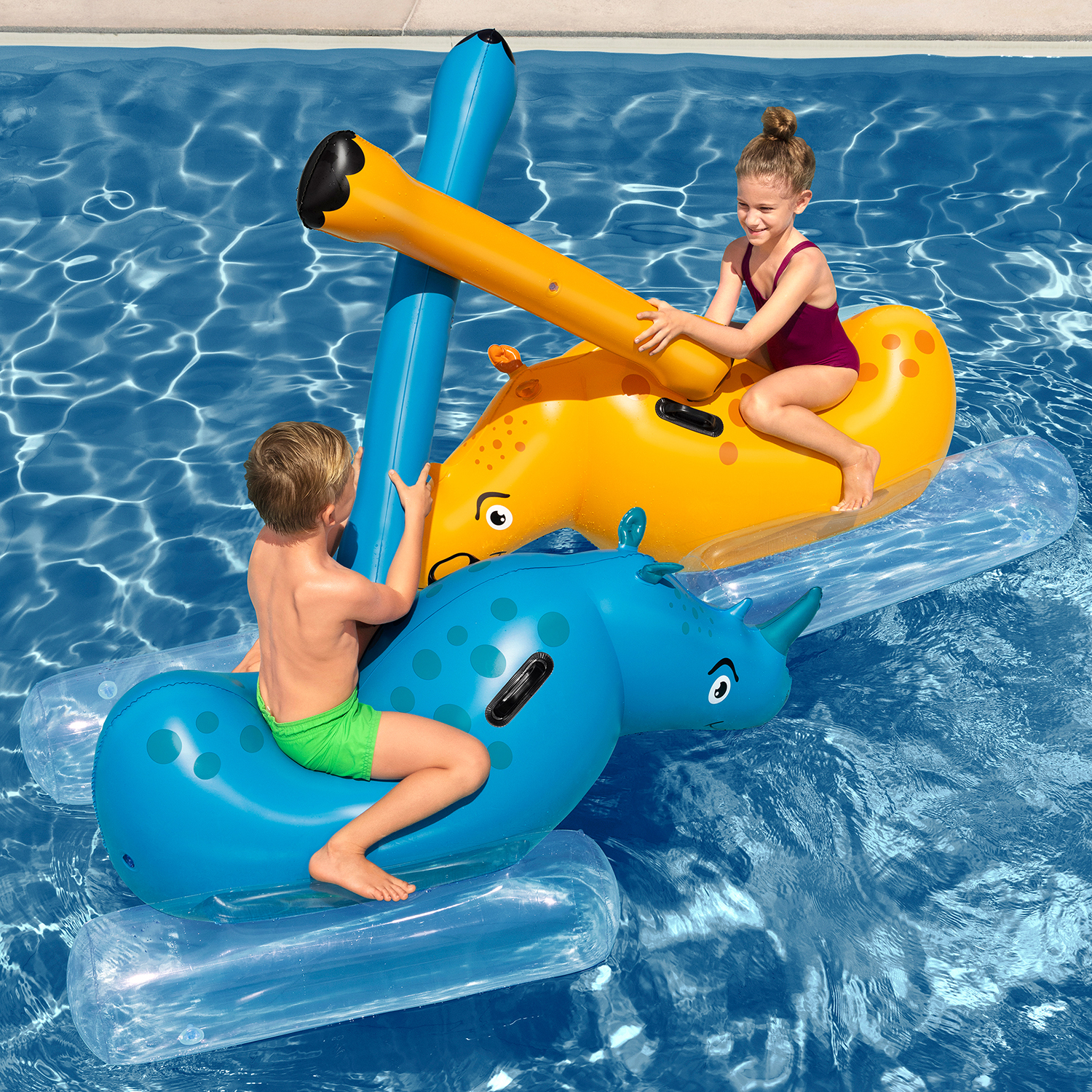 Kinder-Poolspiel Nashorn für 2 Personen 148 x 89 x 61 cm