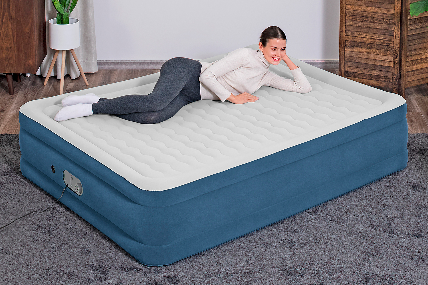 AlwayzAire® Doppelluftbett mit integrierter Doppelpumpe 203 x 152 x 46 cm