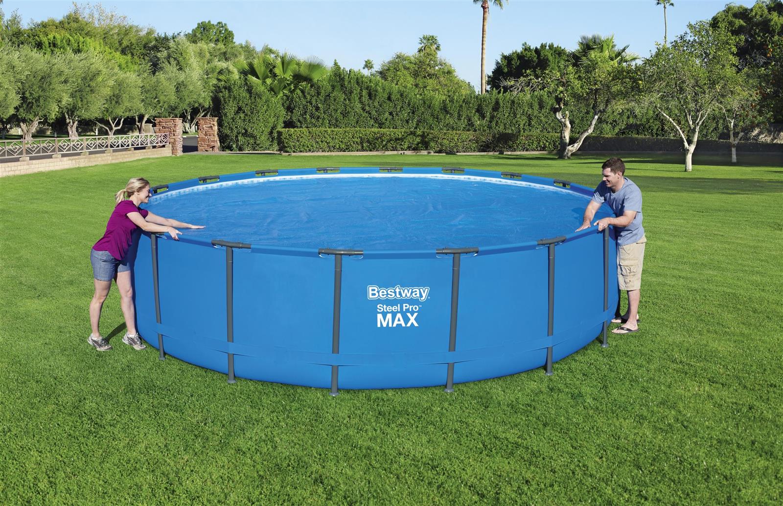 Flowclear™ PE-Solarabdeckplane Ø 527 cm, blau, rund
