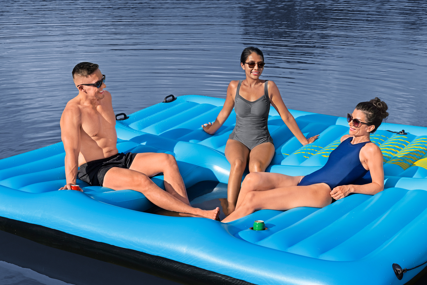 Badeinsel Summer Slide™ mit Wasserrutsche 376 x 311 cm