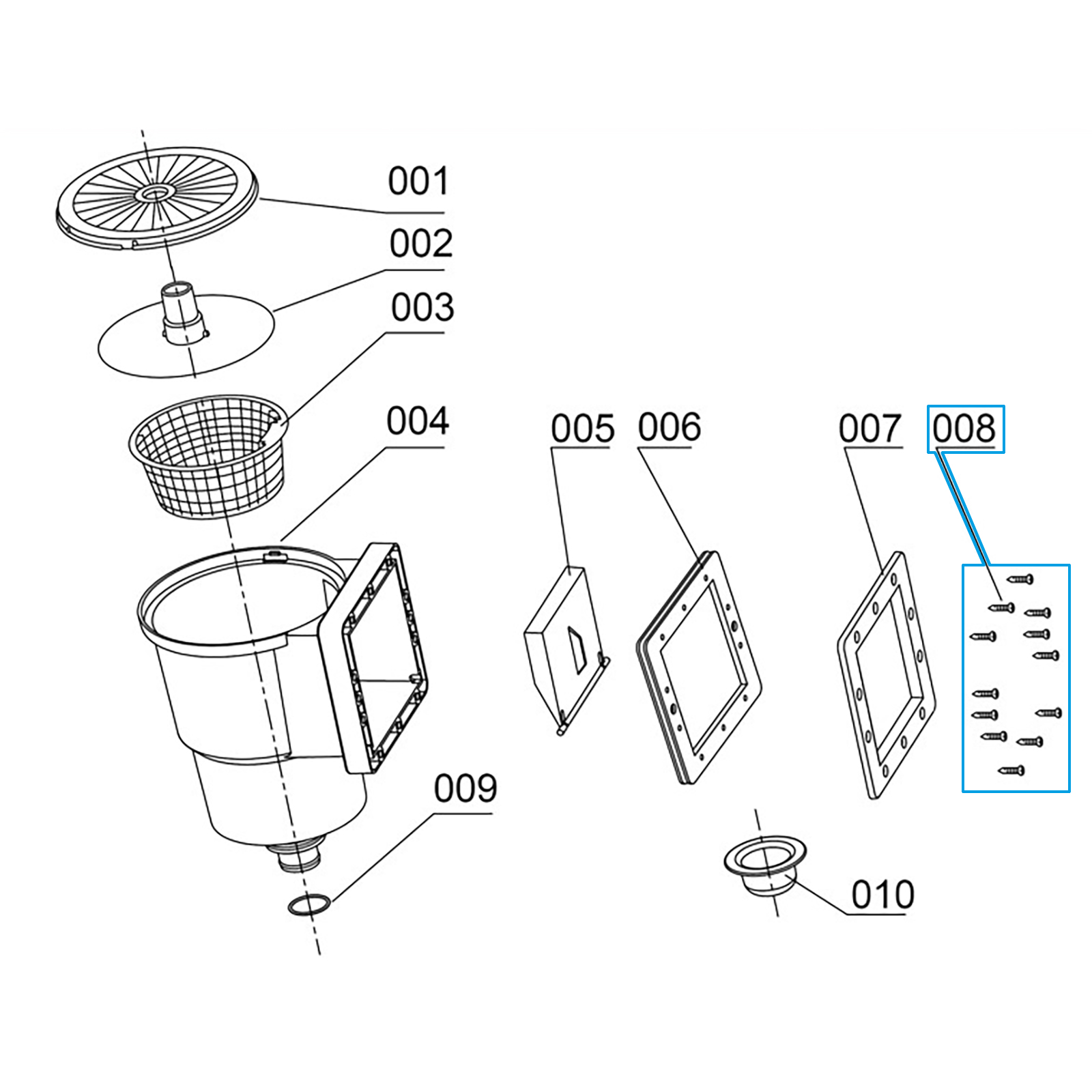 Bestway® Ersatzteil Schrauben für Planscheibe von Skimmern bei Hydrium Pools