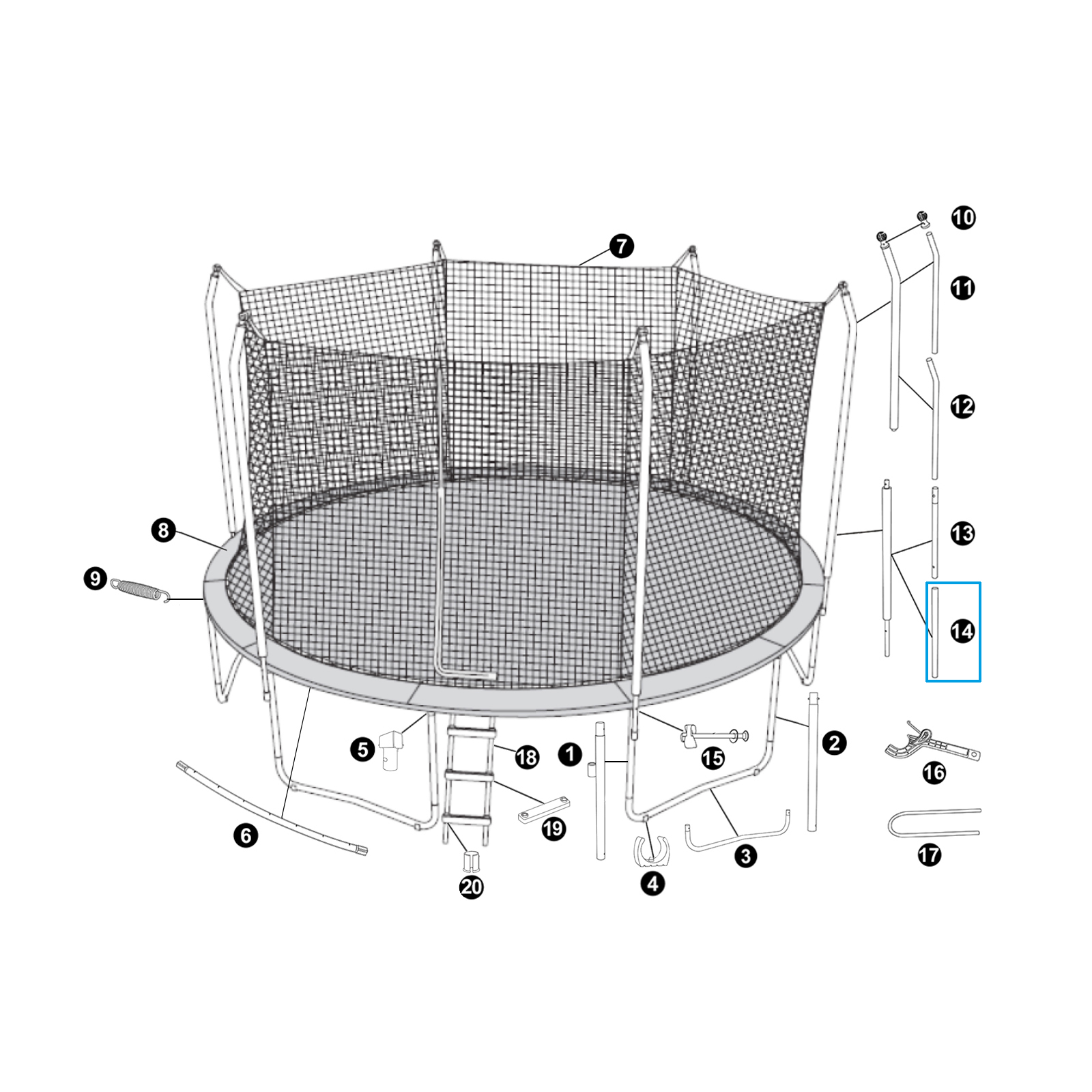 Bestway® Spare Part Foam for Lower Frame Support 14' x 9'4.5"/4.27m x 2.86m Xtreme Air Trampoline
