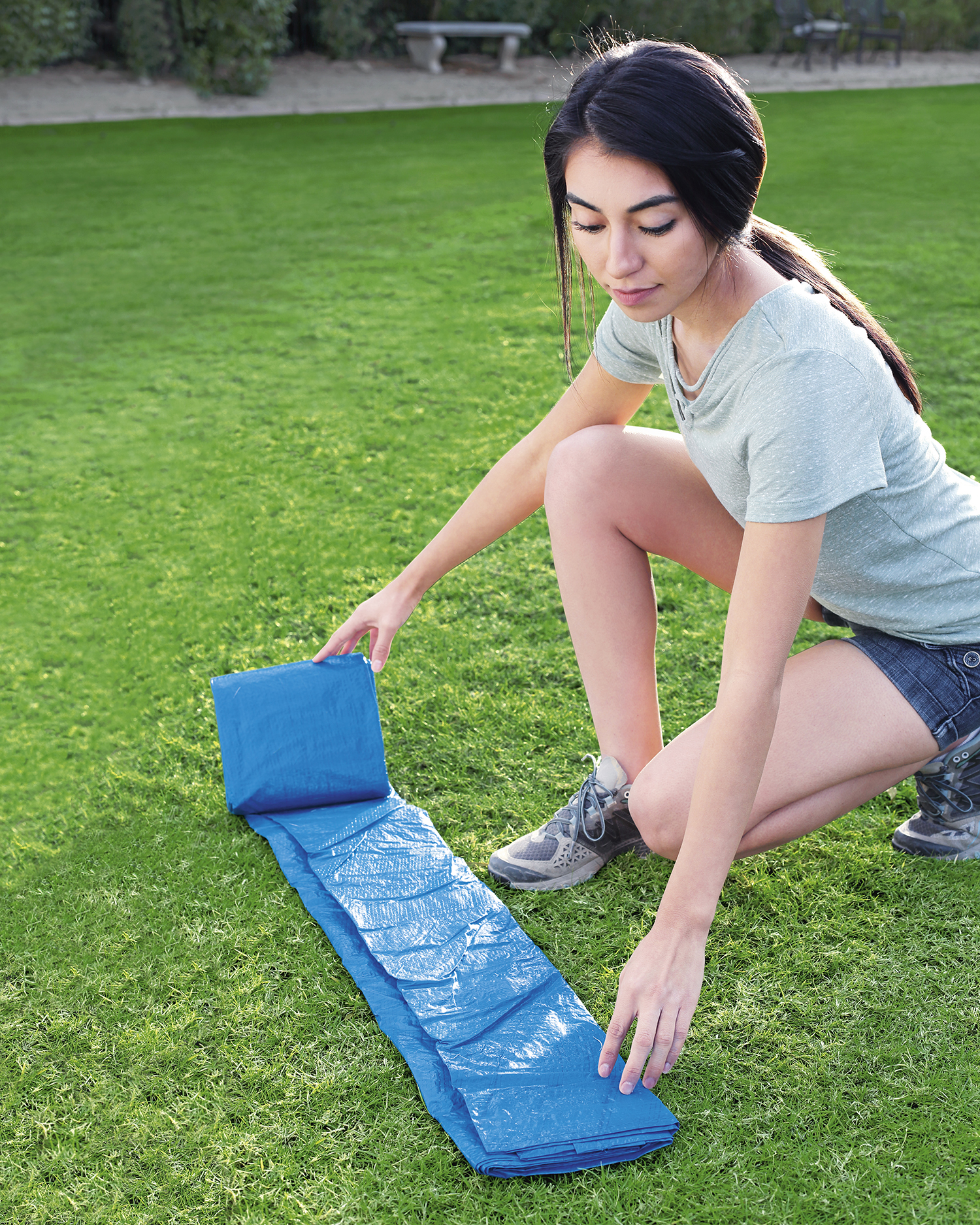 Flowclear™ PE-Bodenplane 396 x 396 cm, blau, quadratisch Flowclear™ PE-Bodenplane 396 x 396 cm, blau, quadratisch