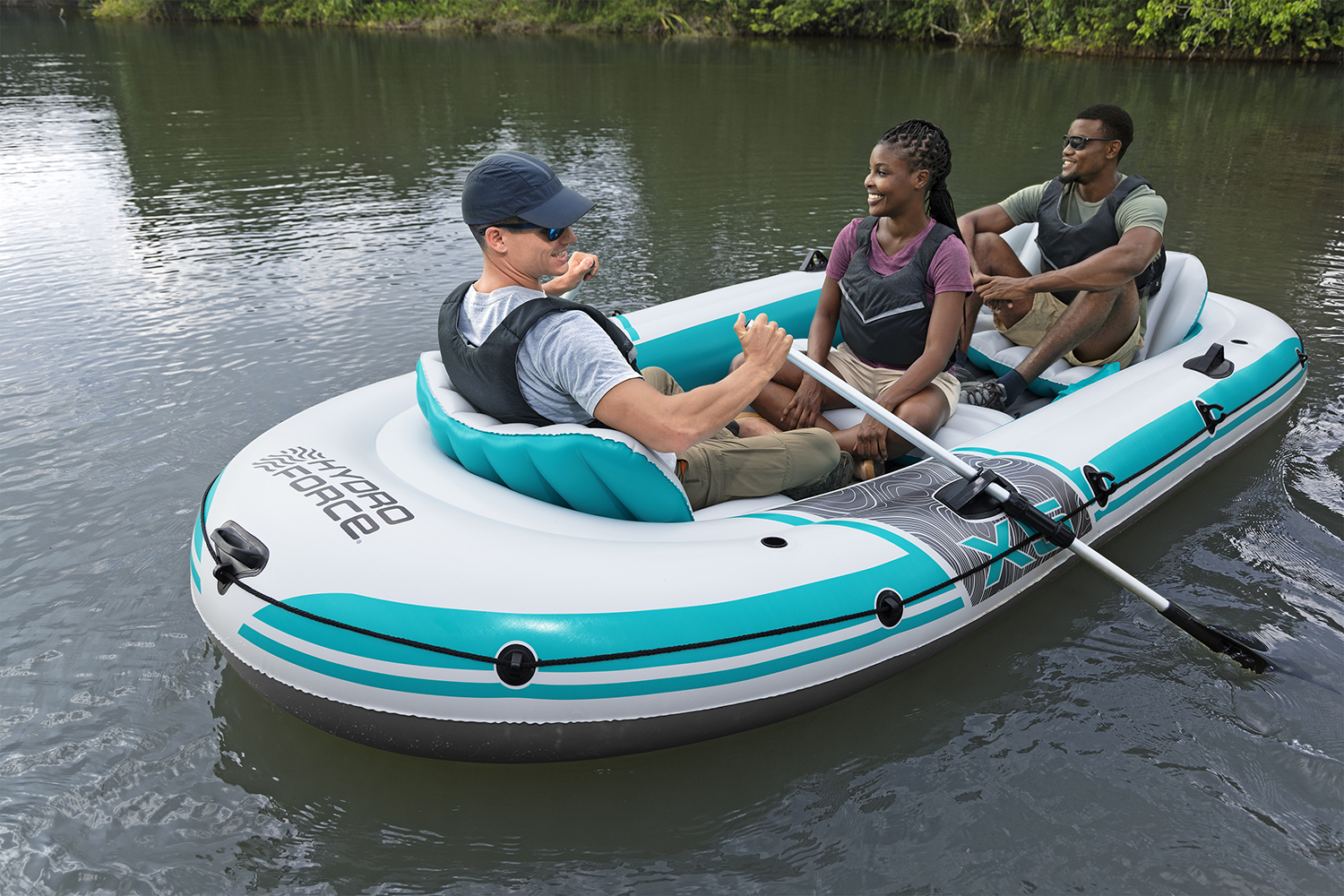 Hydro-Force™ Schlauchboot Komplett-Set Adventure Elite™ X5 364 x 166 x 45 cm