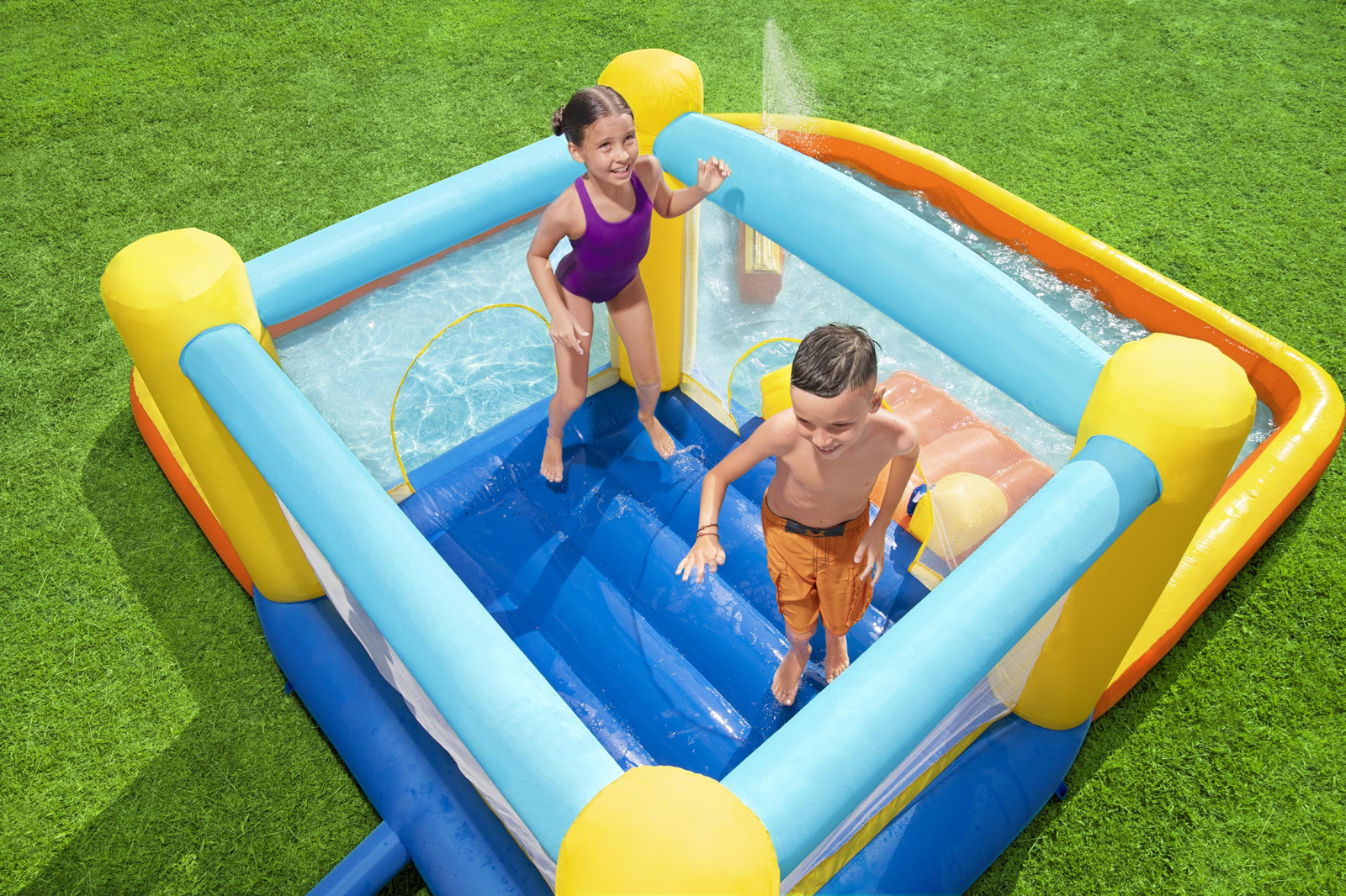 H2OGO!® Mega-Wasserpark mit Dauergebläse Beach Bounce 365 x 340 x 152 cm