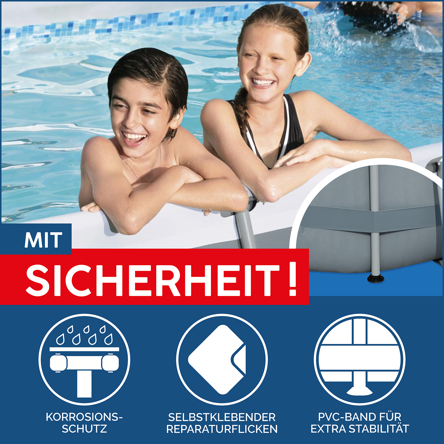 Power Steel™ Solo Pool ohne Zubehör 549 x 274 x 122 cm, grau, oval