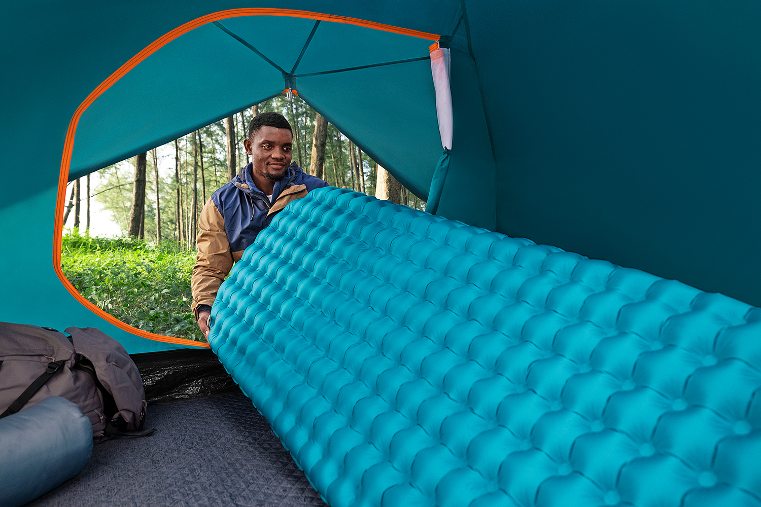 Aufblasbare Single-XL-Isomatte AlpineLite™ für Mumienschlafsäcke 183 x 63,5 x 7,5 cm Aufblasbare Single-XL-Isomatte AlpineLite™ für Mumienschlafsäcke 183 x 63,5 x 7,5 cm