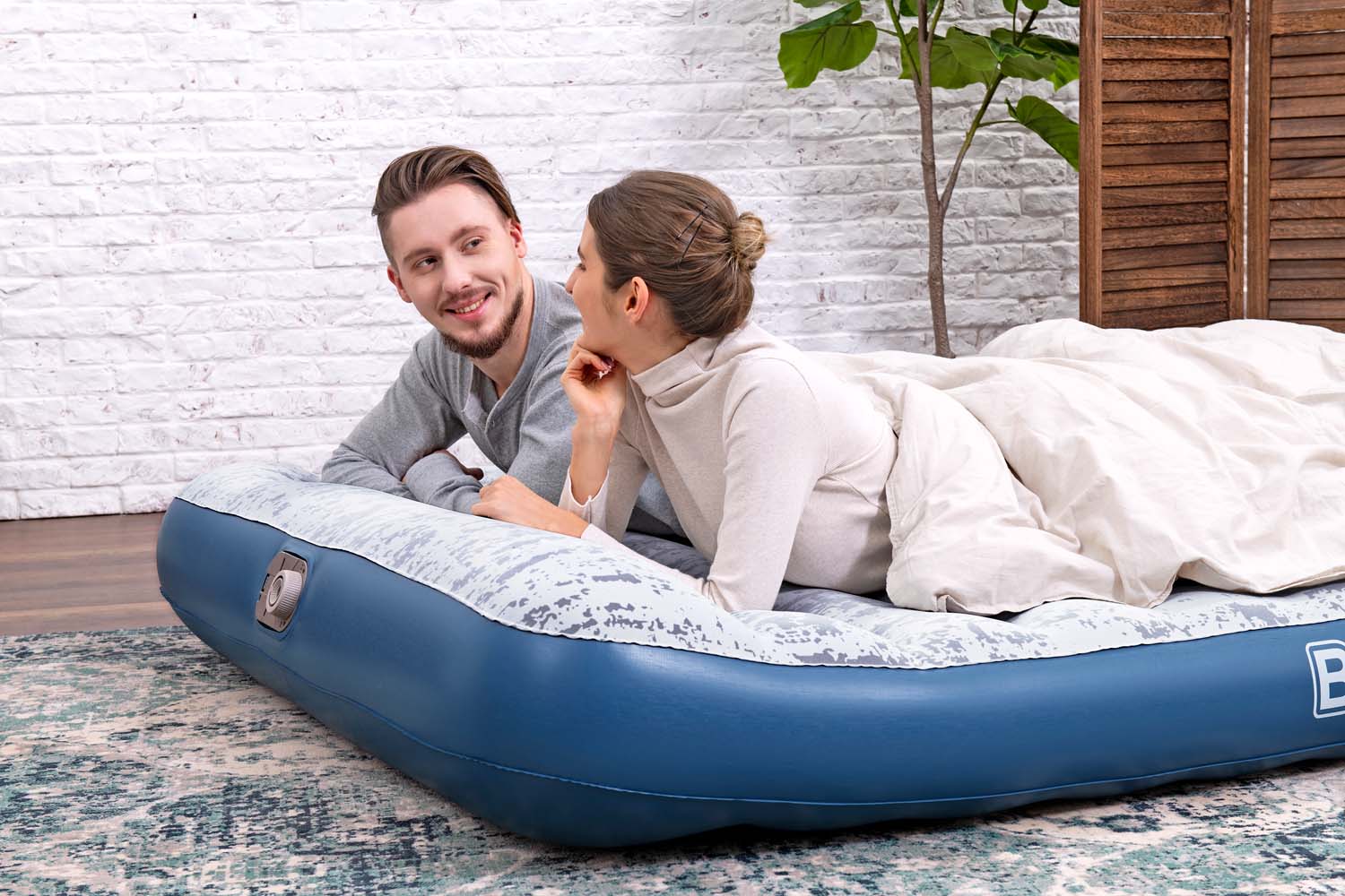 TriTech™ Doppelluftbett Fashion Flock™ mit integrierter Elektropumpe 203 x 152 x 30 cm