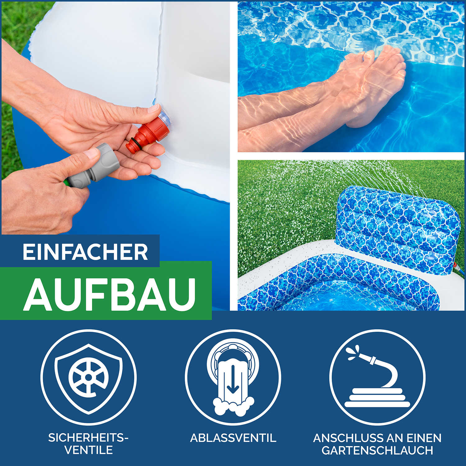 Family Pool Waterfall Oasis™ mit Wassersprinkler 229 x 152 x 96 cm
