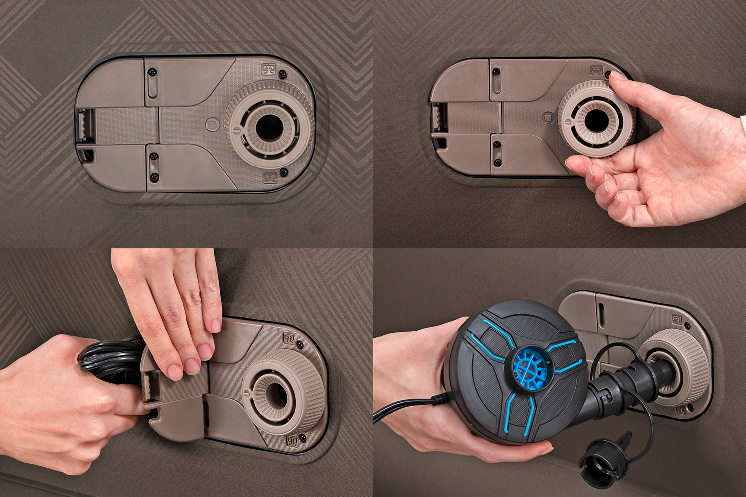 Fortech™ Doppelluftbett mit Reißverschlussbezug & integrierter Elektropumpe  203 x 152 x 51 cm Fortech™ Doppelluftbett mit Reißverschlussbezug & integrierter Elektropumpe  203 x 152 x 51 cm
