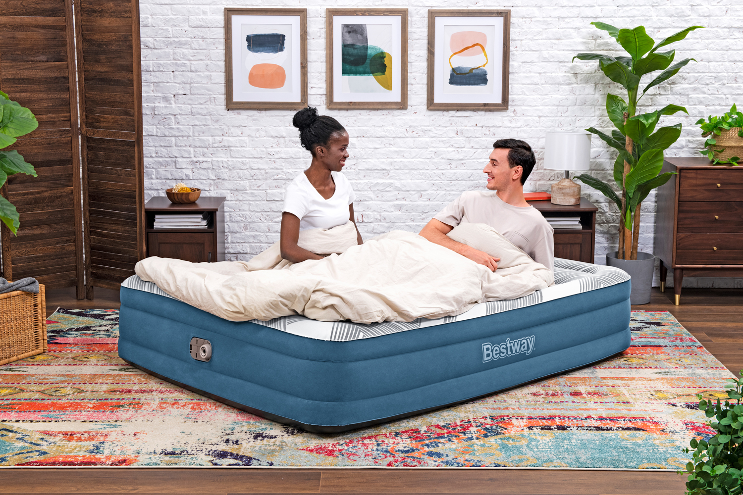 TriTech™ Doppelluftbett Fashion Flock™ mit integrierter Elektropumpe 203 x 152 x 36 cm