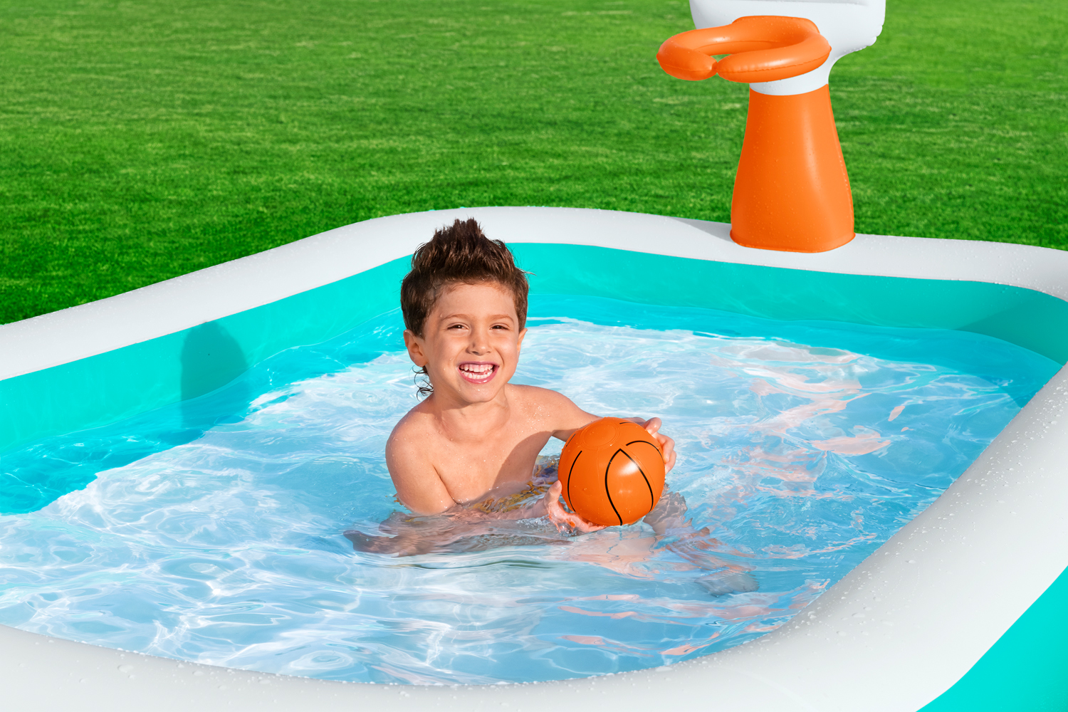 Family Pool Dunk N' Splash™ mit Basketballkörben 251 x 168 x 102 cm