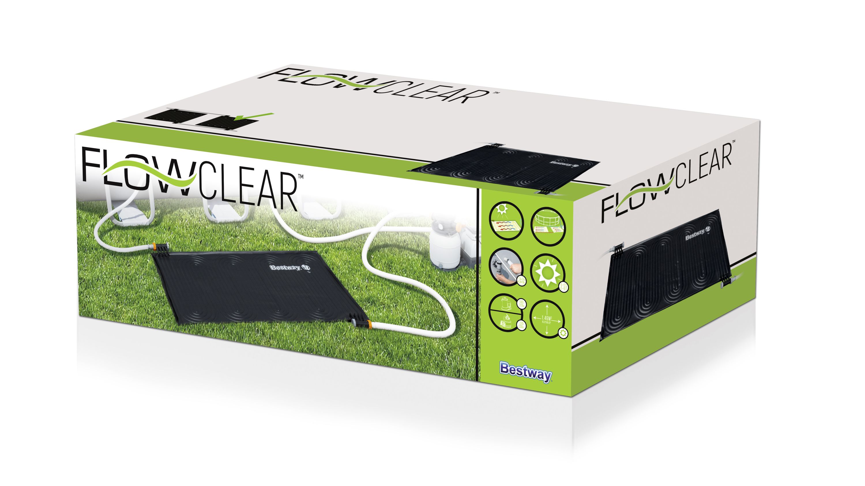 Flowclear™ 43" x 67"/1.10m x 1.71m Clean Sun Powered Pool Pad