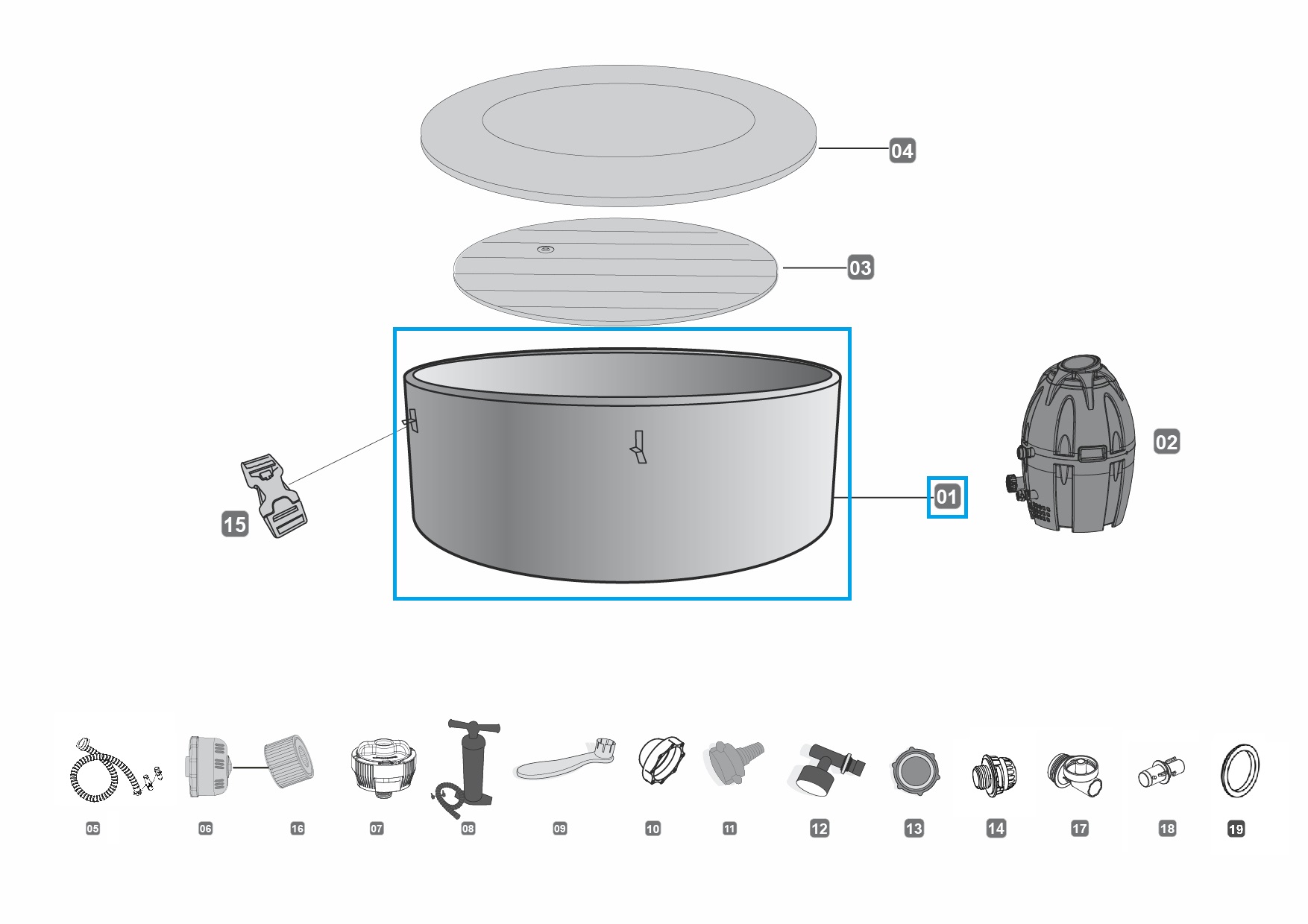 Bestway® Spare Part Liner for Lay-Z-Spa™ Helsinki AirJet™ 180cm x 66cm