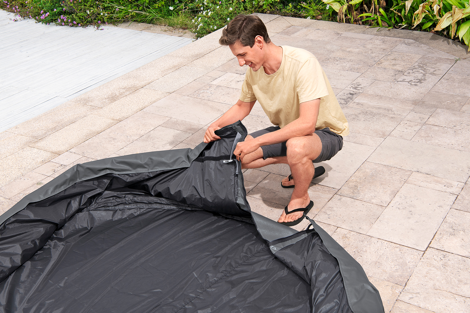 LAY-Z-SPA® Xtras EnergySense™ Plus Thermo-Komplettabdeckung Ø 216 x 80 cm, rund