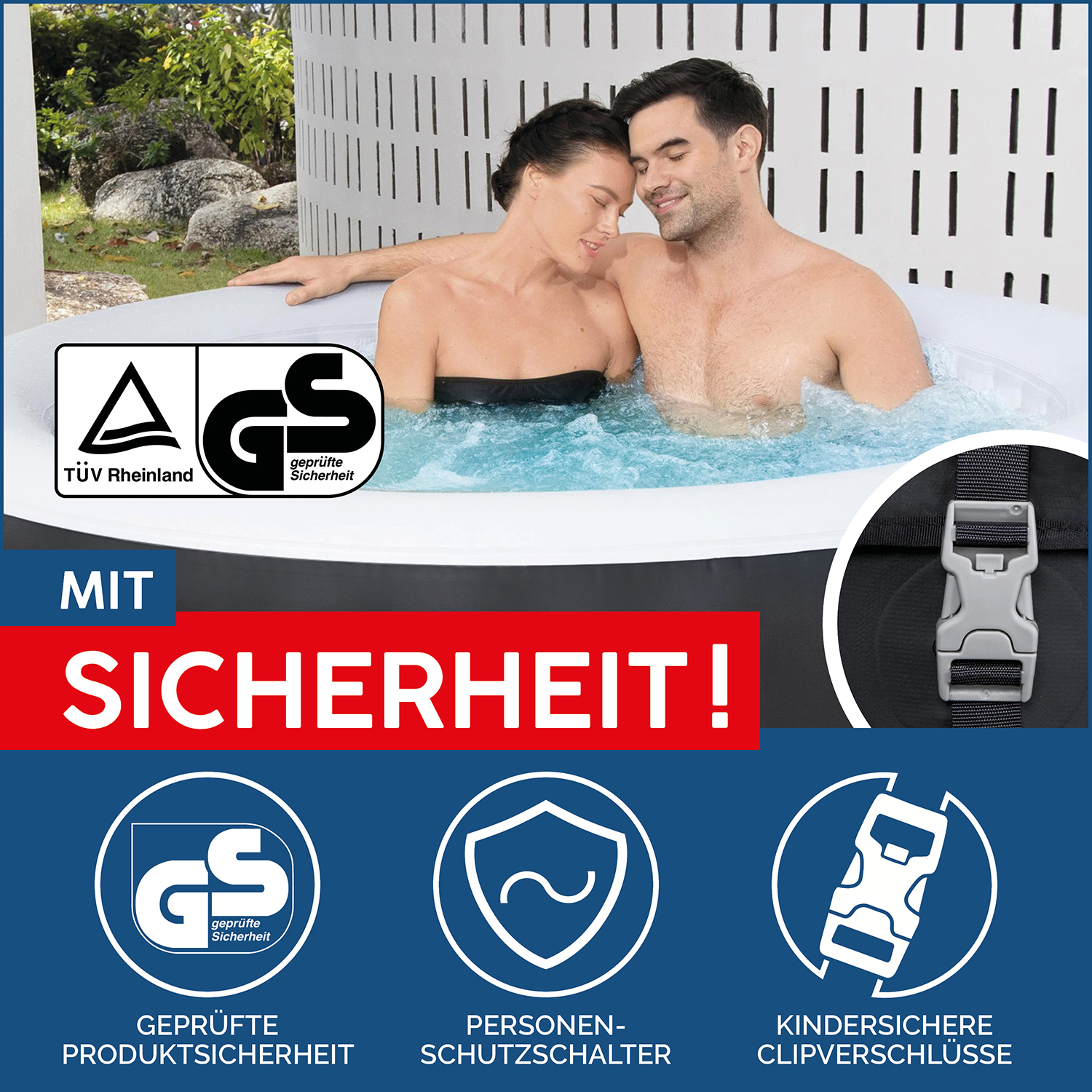 LAY-Z-SPA® Whirlpool Miami AirJet™ Ø 180 x 66 cm, rund