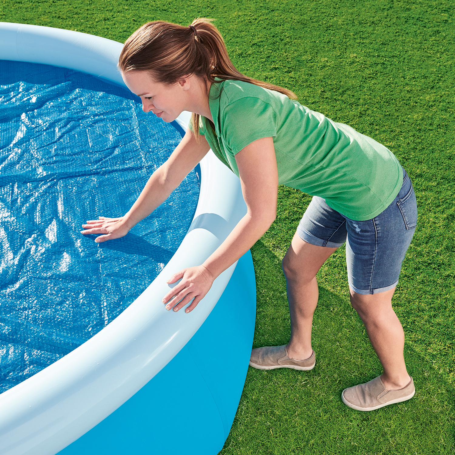 PE-Solarabdeckplane Ø 210 cm, blau, rund PE-Solarabdeckplane Ø 210 cm, blau, rund