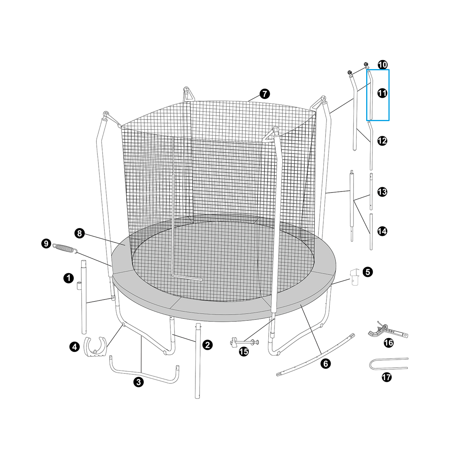 Bestway® Spare Part Upper Frame Support for 10' x 8'4"/3.05m x 2.55m Xtreme Air Trampoline