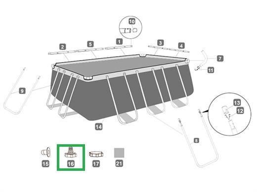 Bestway® Spare Part Hose adaptor (grey / Ø 32 cm) for sandfilter units / filterpumps and pools Bestway® Spare Part Hose adaptor (grey / Ø 32 cm) for sandfilter units / filterpumps and pools