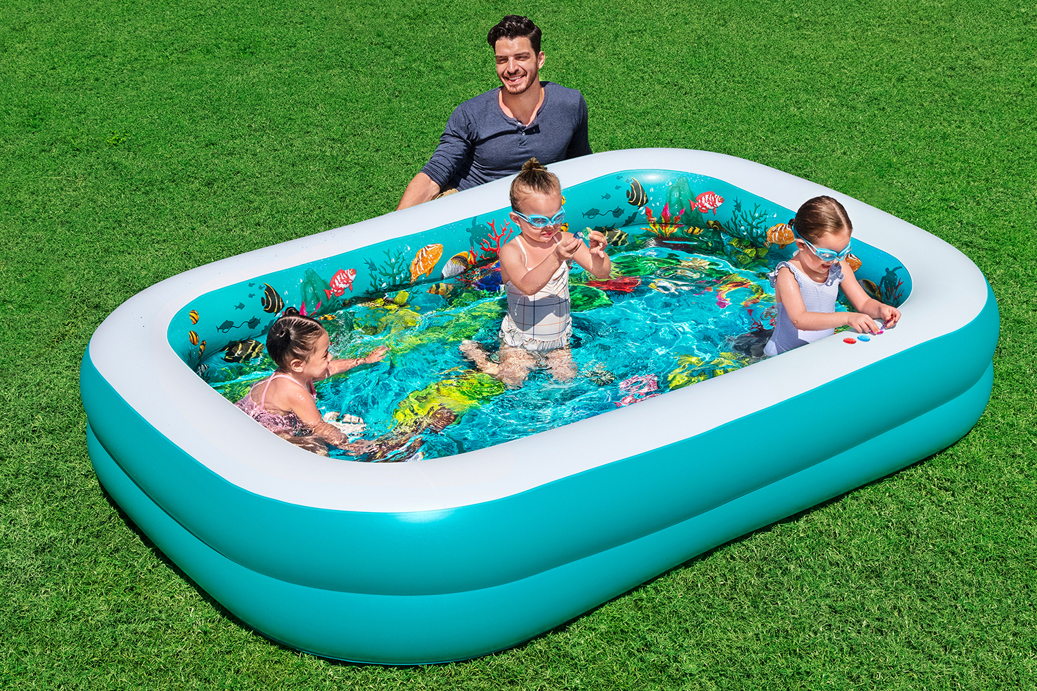 Family Pool 3D Abenteuer 262 x 175 x 51 cm, eckig