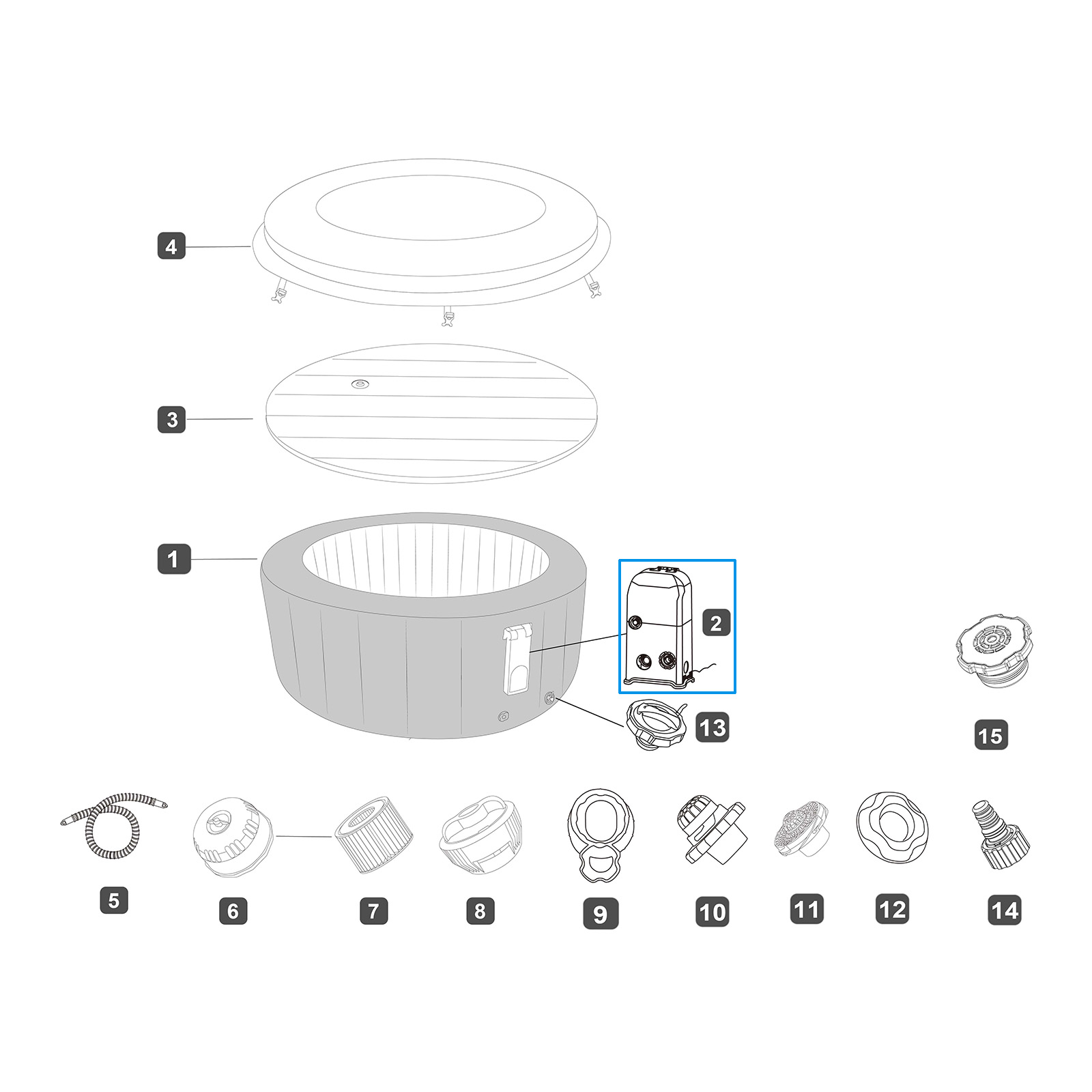 Bestway® Ersatzteil O-Ring (Wassereinlass / 2 Stück) für integrierte AirJet™ Pumpen