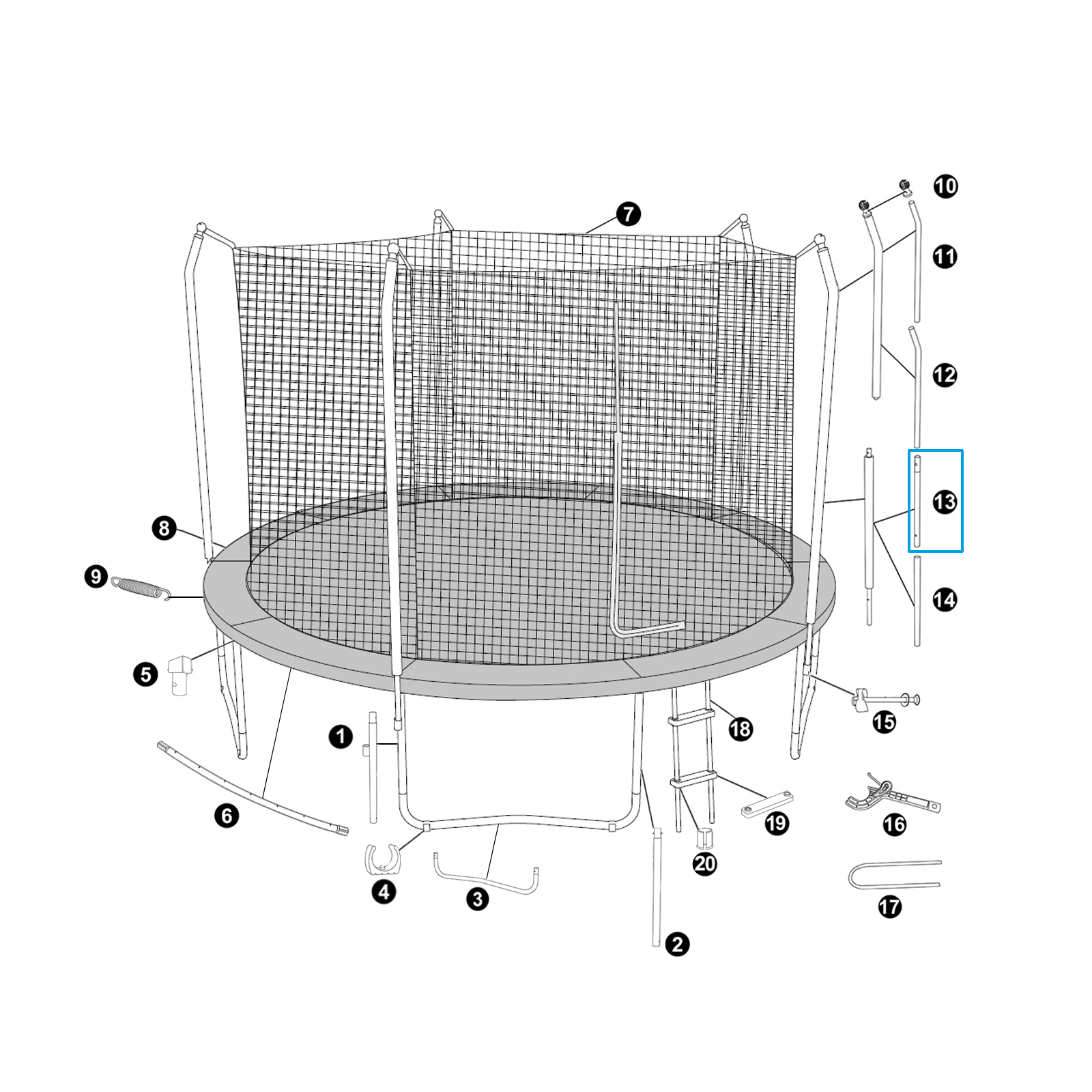 Bestway® Spare Part Lower Frame Support for 12' x 9'1"/3.66m x 2.78m Xtreme Air Trampoline
