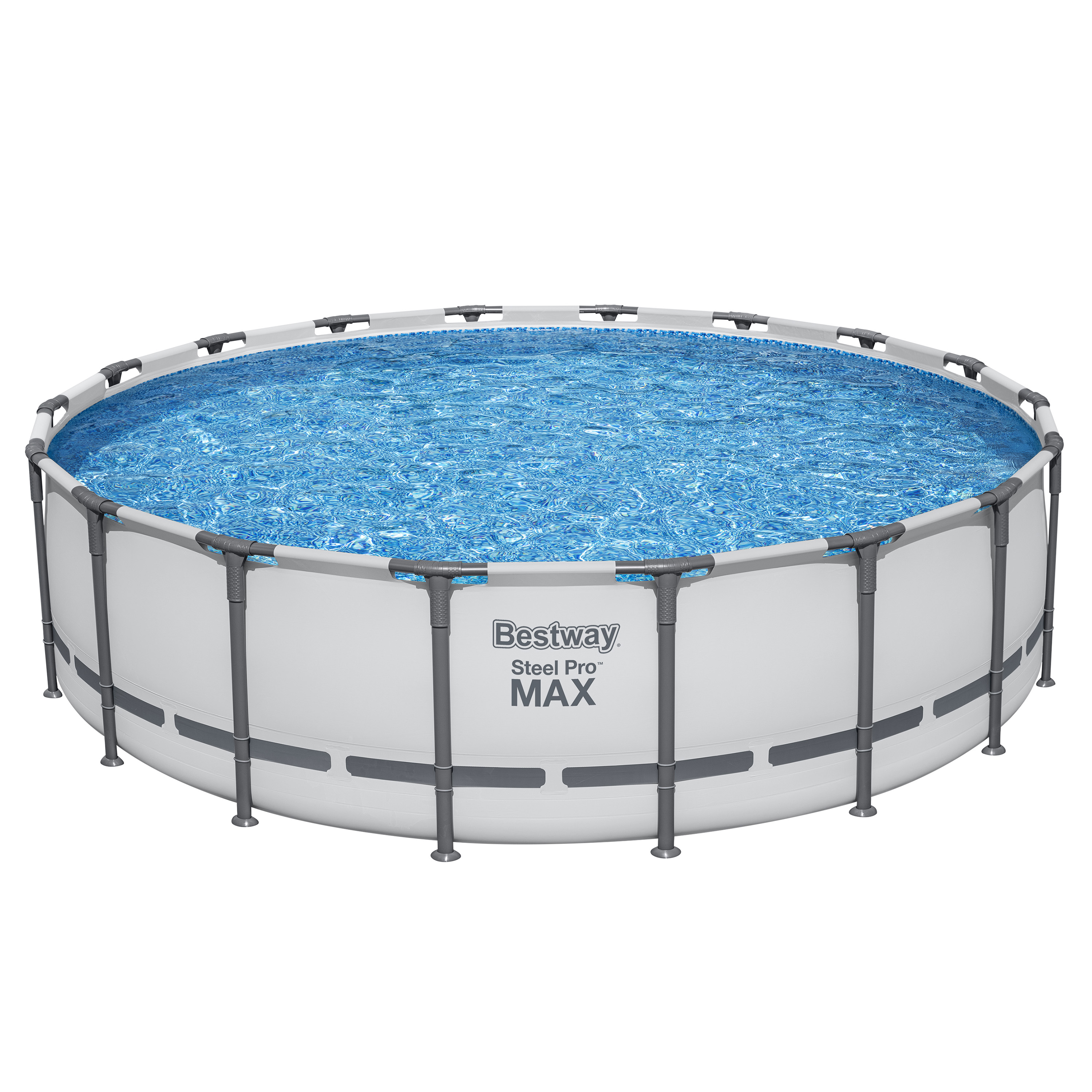 Steel Pro MAX™ Frame Pool Komplett Set mit Filterpumpe Ø 549 x 132 cm, lichtgrau, rund