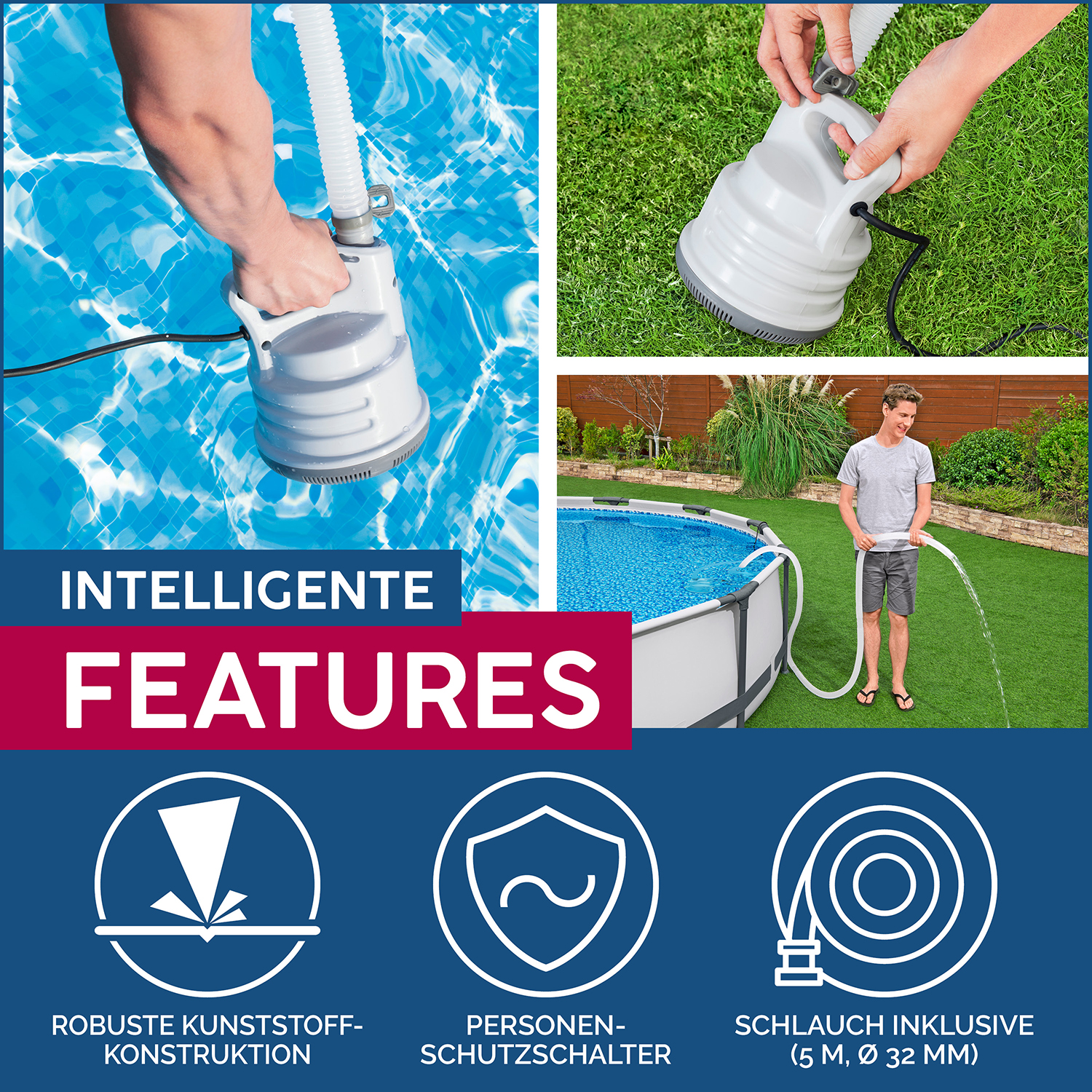 Chlorresistente  Tauchpumpe, 80 W Chlorresistente  Tauchpumpe, 80 W