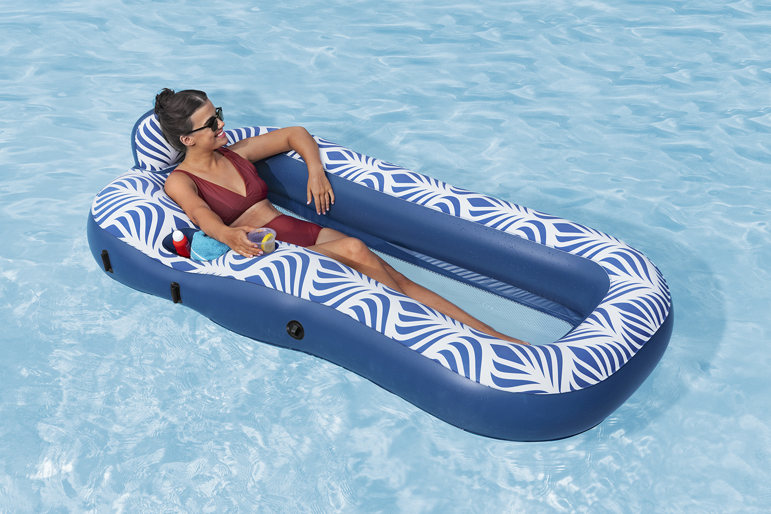 Poolmatte Comfort Plush™ mit Sonnenschutzdach 198 x 112 cm