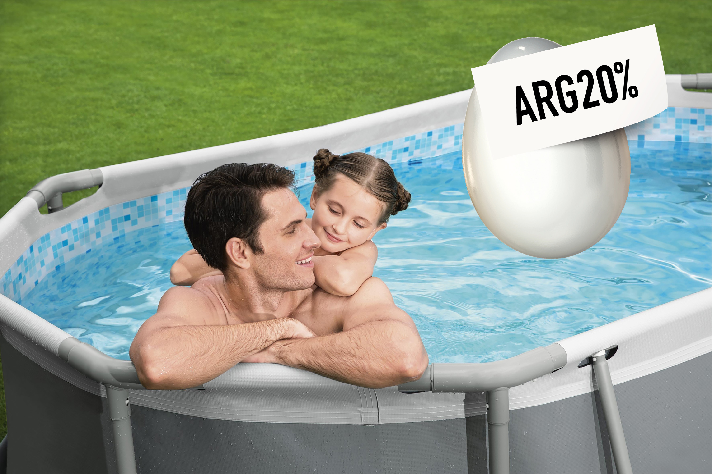 Steel Pro MAX™ Solo Pool ohne Zubehör 305 x 200 x 84 cm, grau, oval