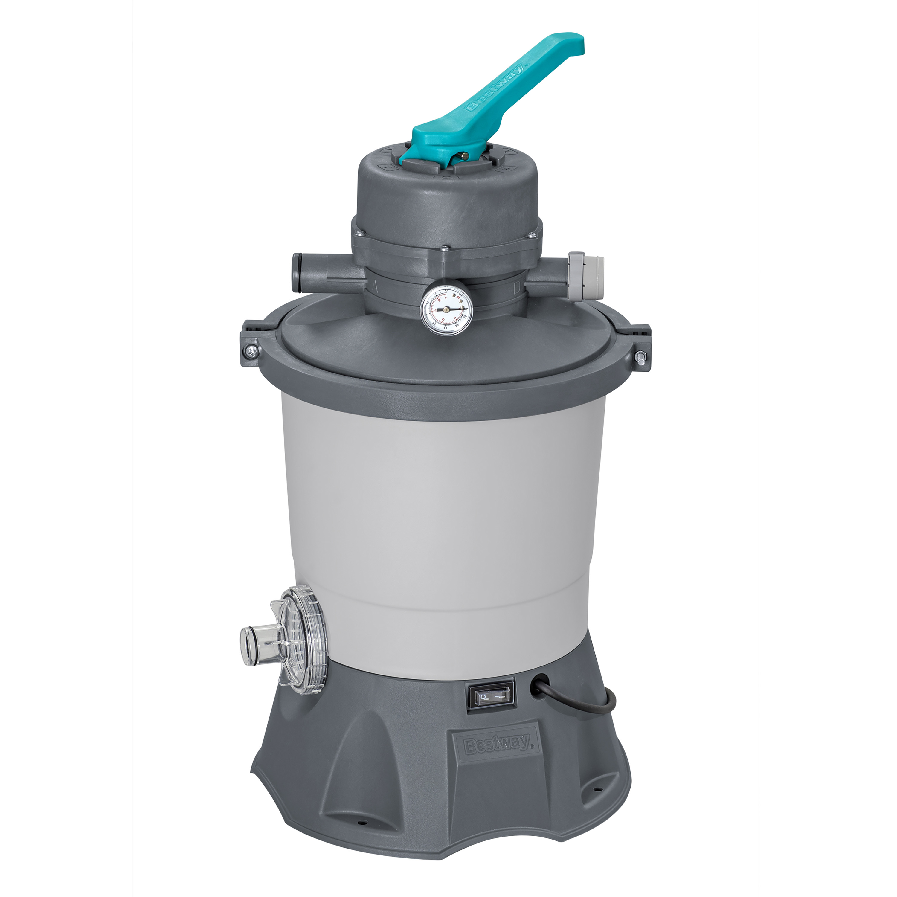 Steel Pro MAX™ Splashview™ Frame Pool Komplett Set mit Sandfilteranlage 488 x 305 x 107 cm , Steinwand-Optik (Cremegrau), oval