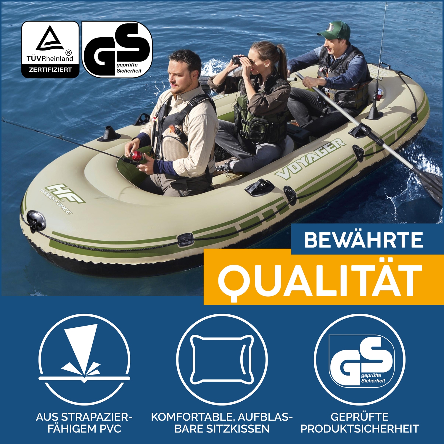 Hydro-Force™ Schlauchboot-Set für 3 Personen Voyager 500 348 x 141 x 48 cm