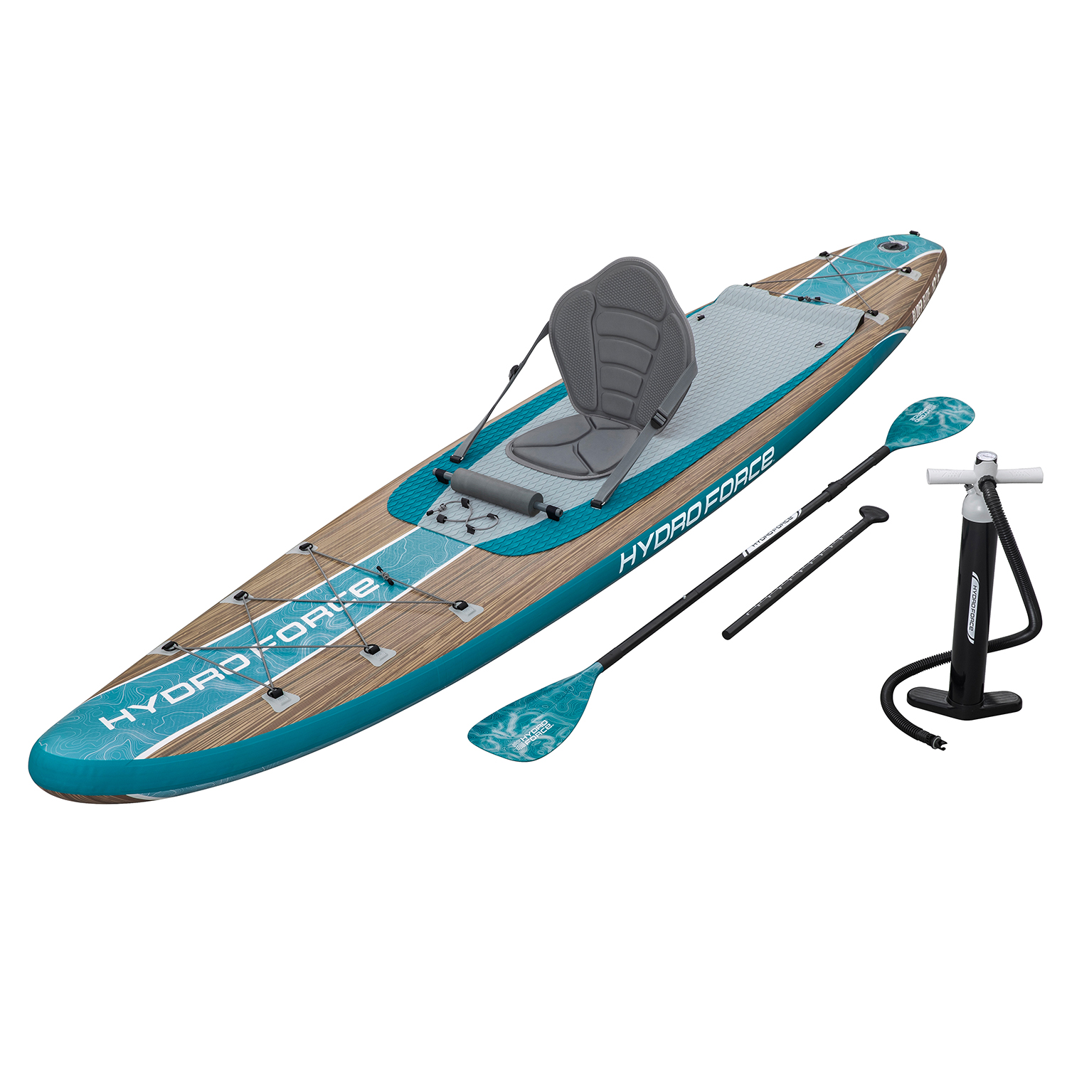 Hydro Force® SUP Touring Board-Set Glider Elite™ mit Sitz 381 x 79 x 15 cm