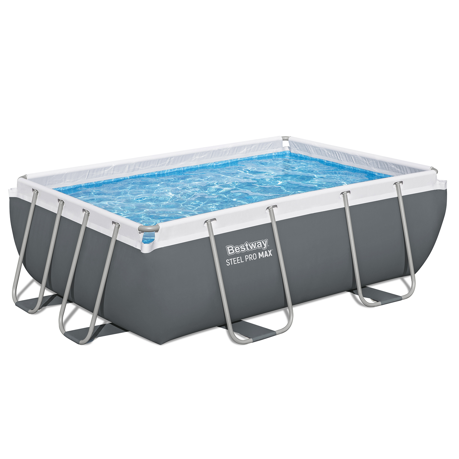 Steel Pro MAX™ Frame Pool Set mit Filterpumpe 282 x 196 x 84 cm, grau, eckig