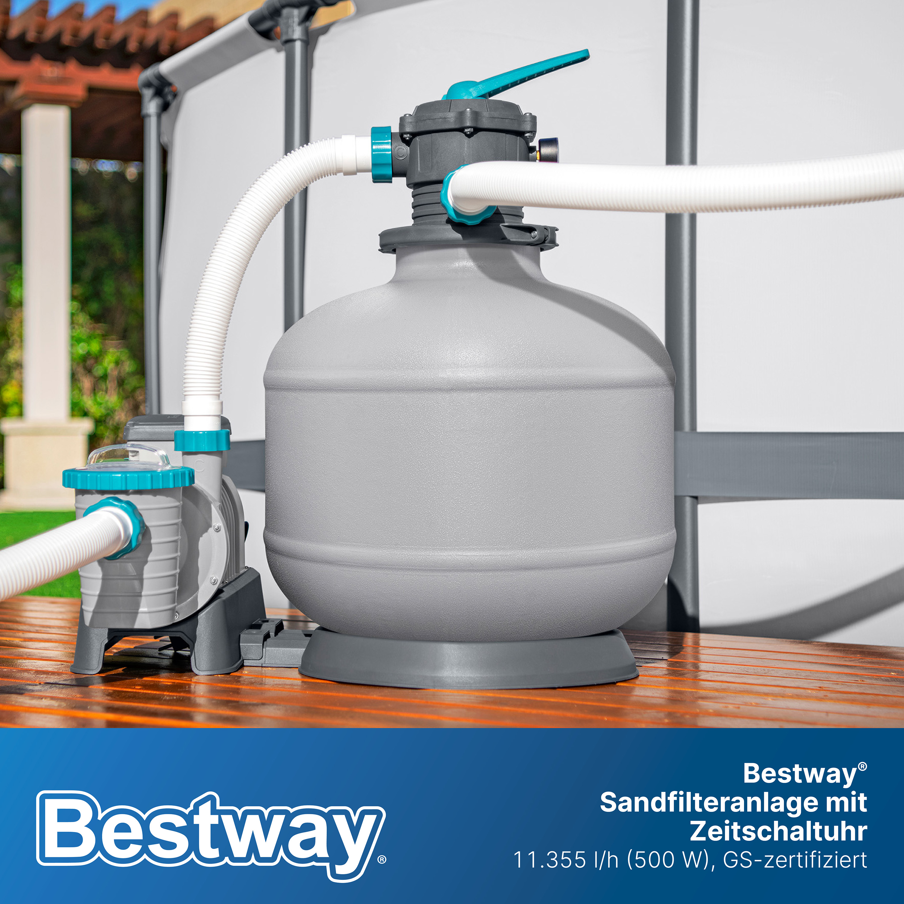 Sandfilteranlage mit Zeitschaltuhr 11.355 l/h, 500 W