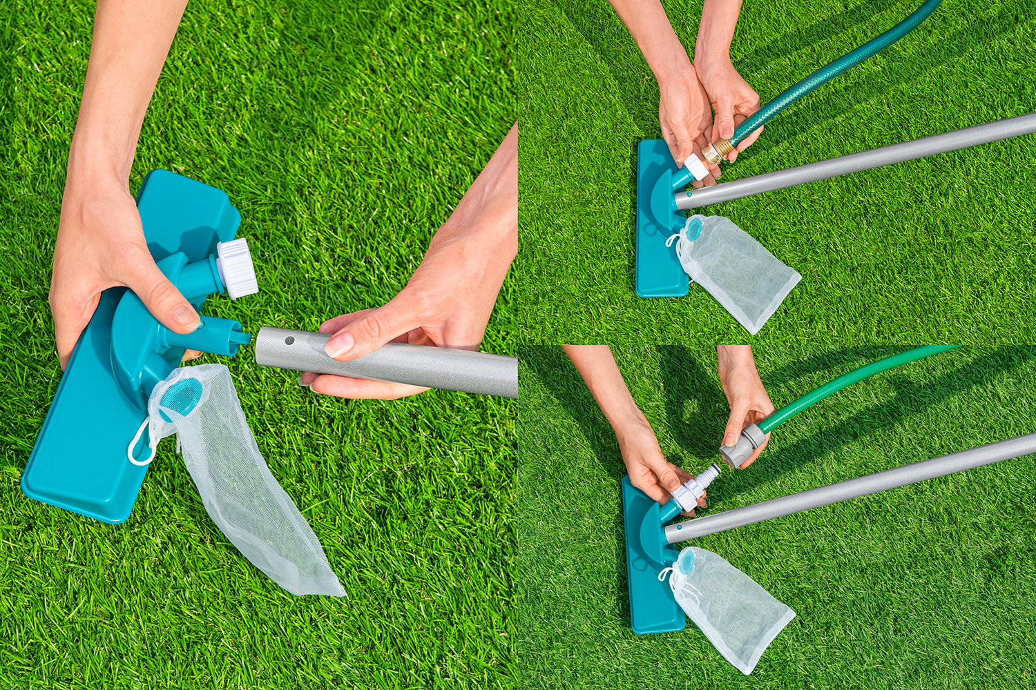 Poolpflege Basis-Set mit Venturi-Sauger & Kescher für Poolgrößen bis 396 cm