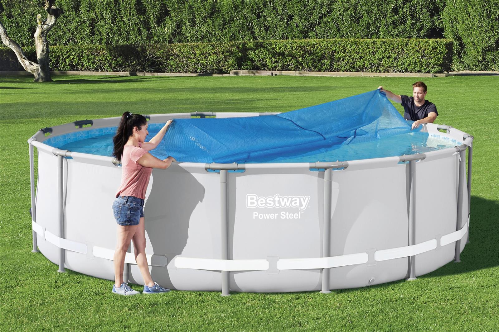Flowclear™ PE-Solarabdeckplane Ø 462 cm, blau, rund