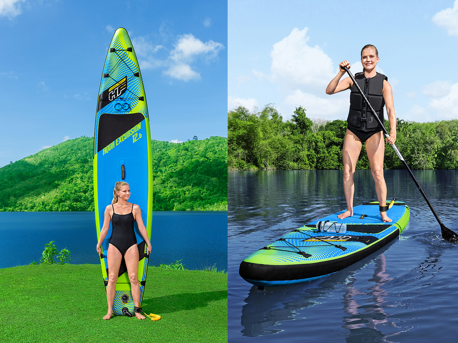 Hydro-Force™ SUP Touring Board Set Aqua Excursion™ 381 x 79 x 15 cm