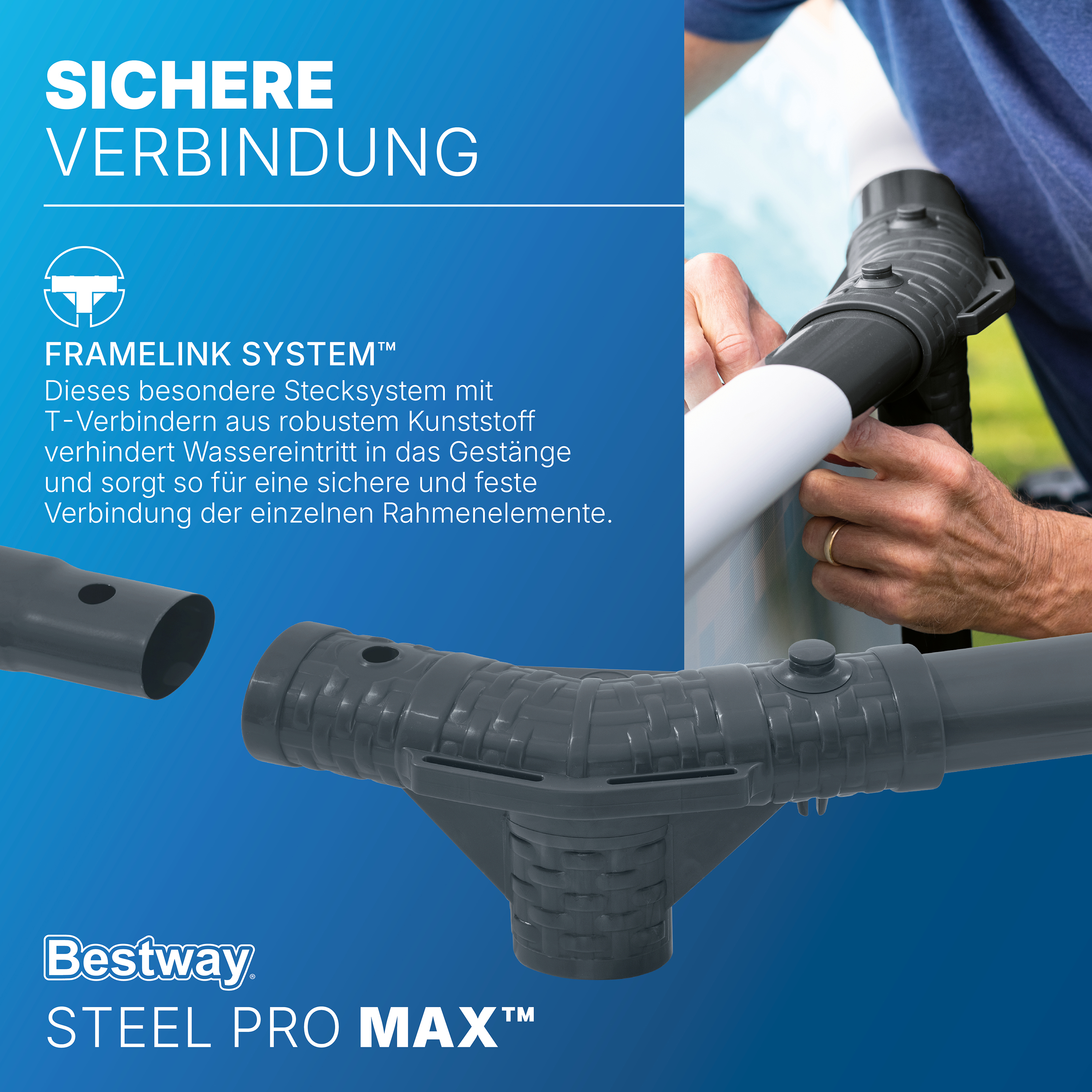 Steel Pro MAX™ Solo Pool ohne Zubehör Ø 366 x 100 cm, Rattan-Optik (Schokobraun), rund