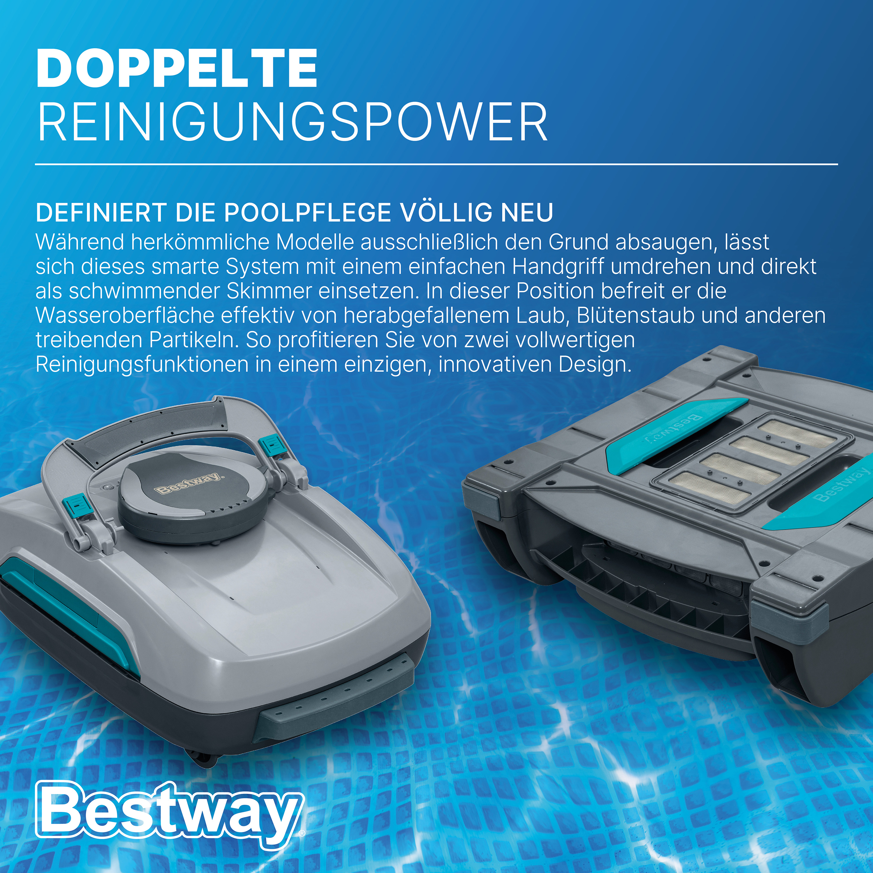 Autonomer 2 in 1 Poolroboter AquaTronix™ G300 mit Oberflächenskimmer