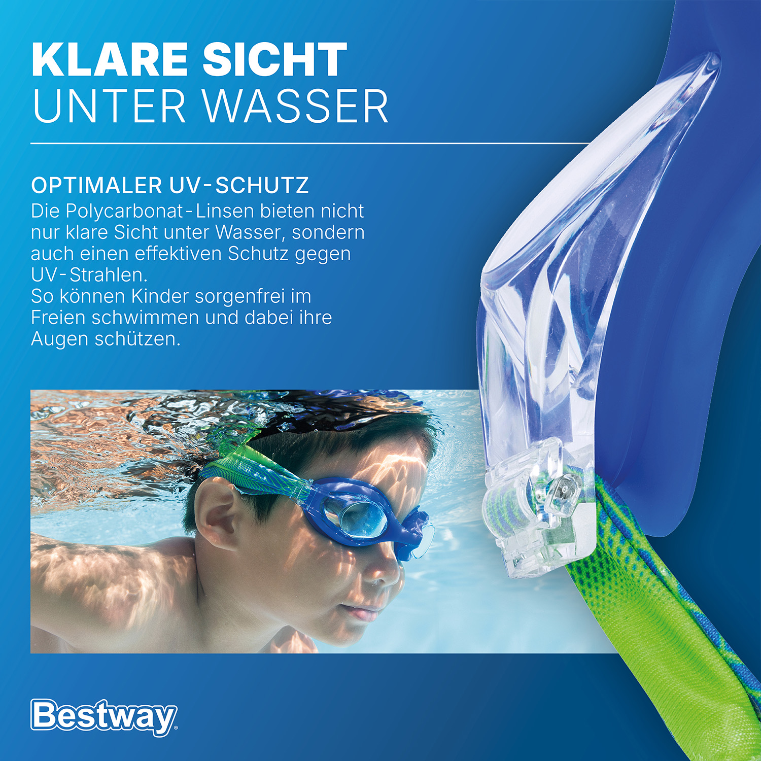 Schwimmbrille Splashflex™ ab 7 Jahren, Blau