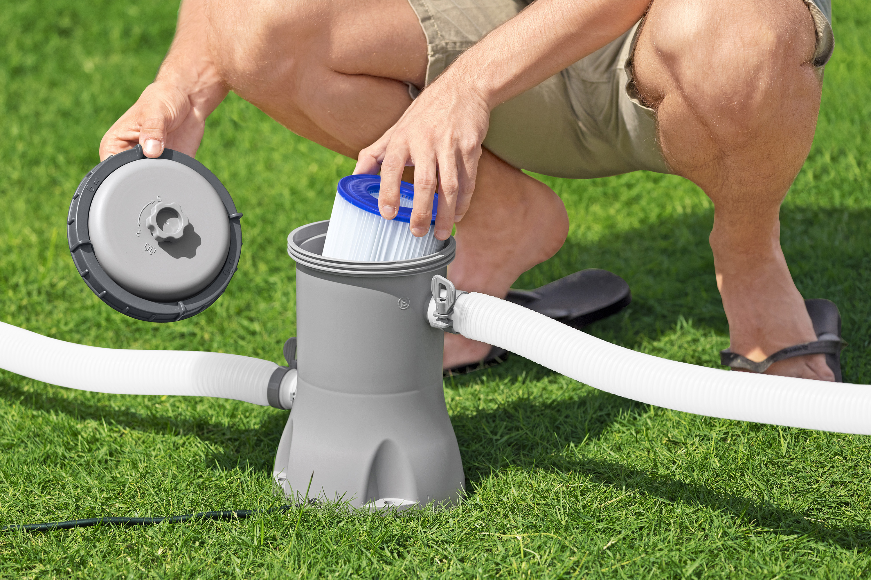 Steel Pro MAX™ Frame Pool Komplett Set mit Filterpumpe Ø 396 x 107 cm, Op Art-Design, rund