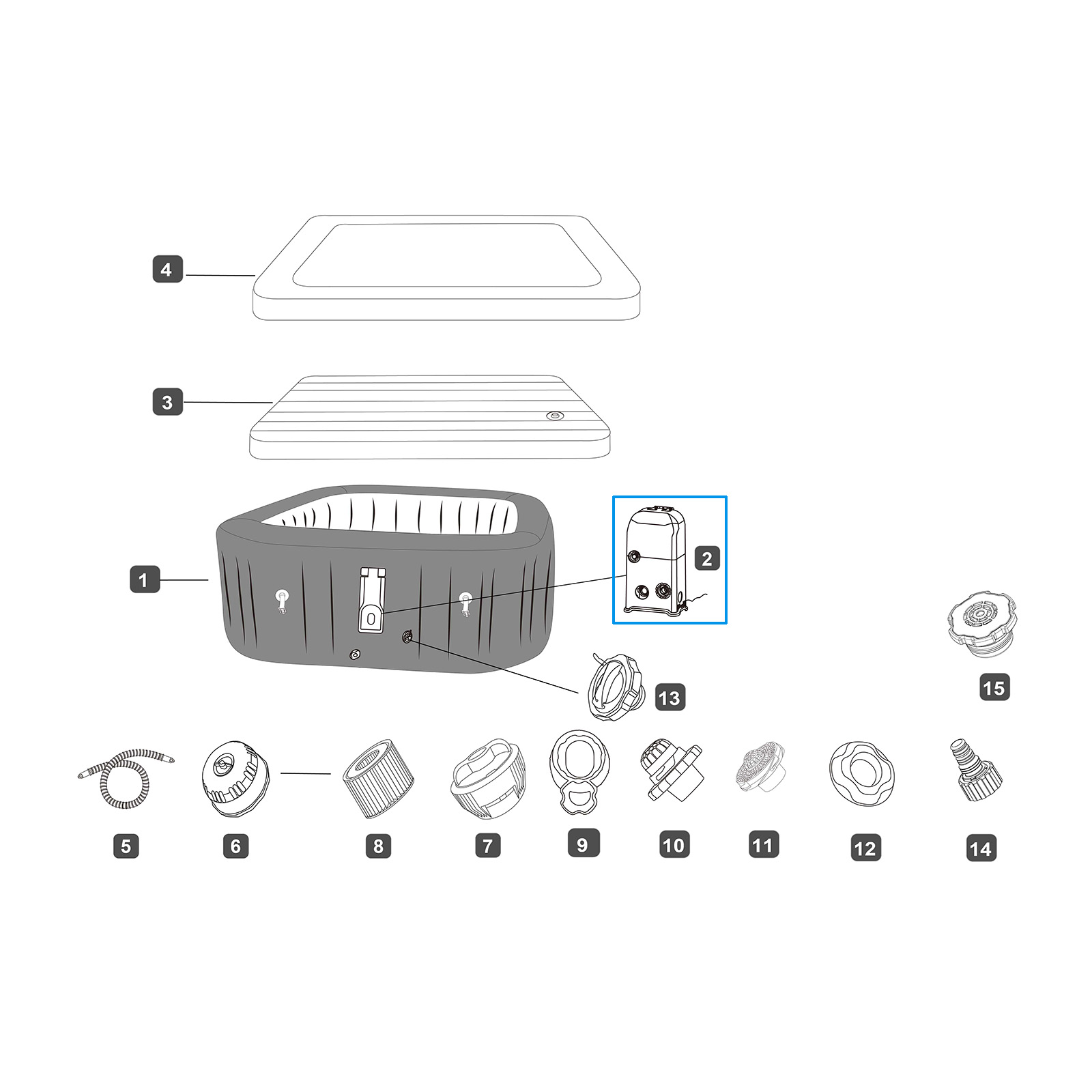 Bestway® Ersatzteil Dichtung (Wasserauslass) für integrierte AirJet™ Pumpen (LAY-Z-SPA® UltraFit™Whirlpools)