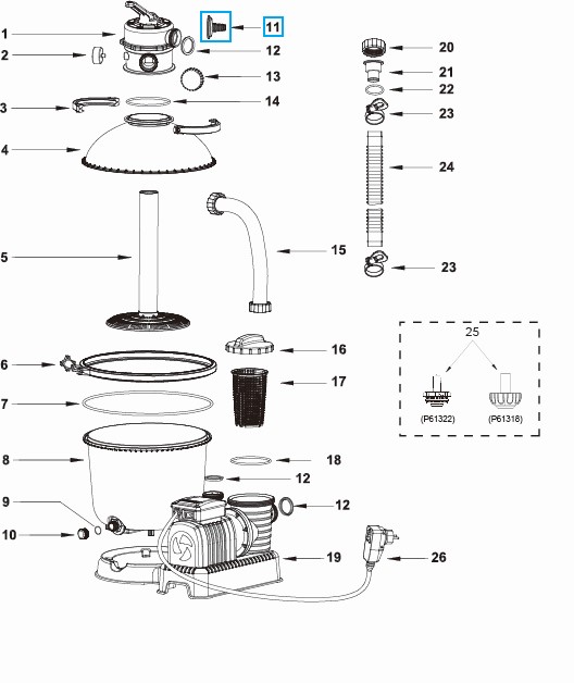 Bestway® Spare Part Hose adaptor for Flowclear™ sandfilter units (from 2019 | several from 2017)