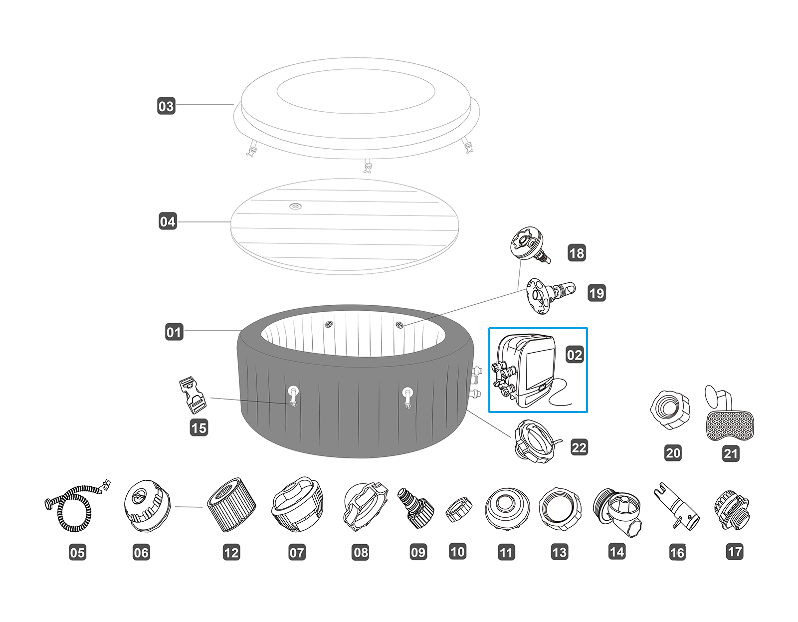 Bestway® Spare Part Lay-Z-Spa® HydrojetPro Spa Heater with WIFI (EU)